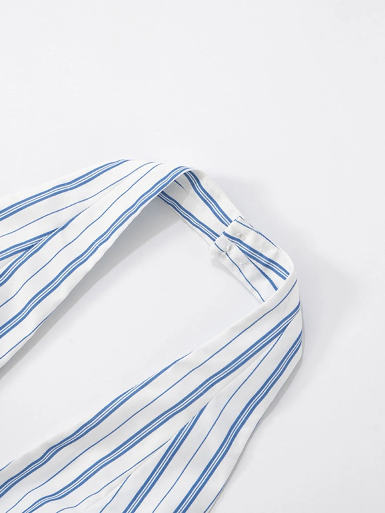 Striped Oversized Half Button Shirt Dress with Pockets.