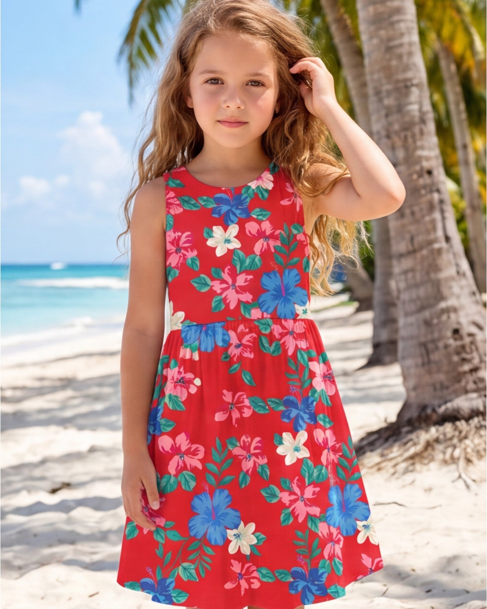 Girls Sun Dress - Island Florals