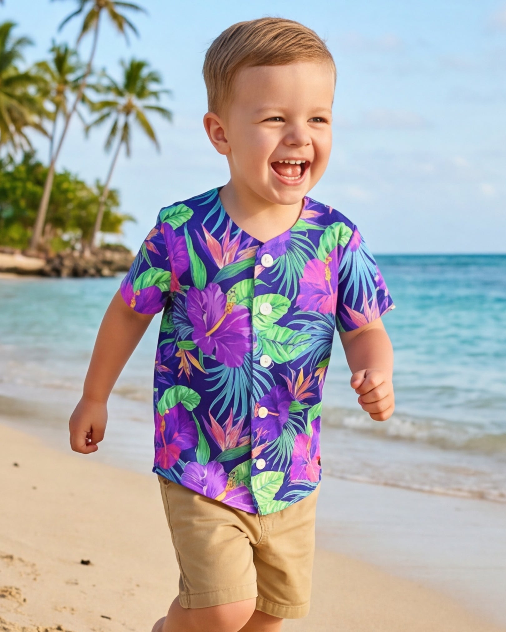 Childs Button Jersey - Purple Paradise