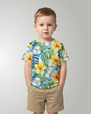 Childs Hawaiian Tee - Yellow Hibiscus