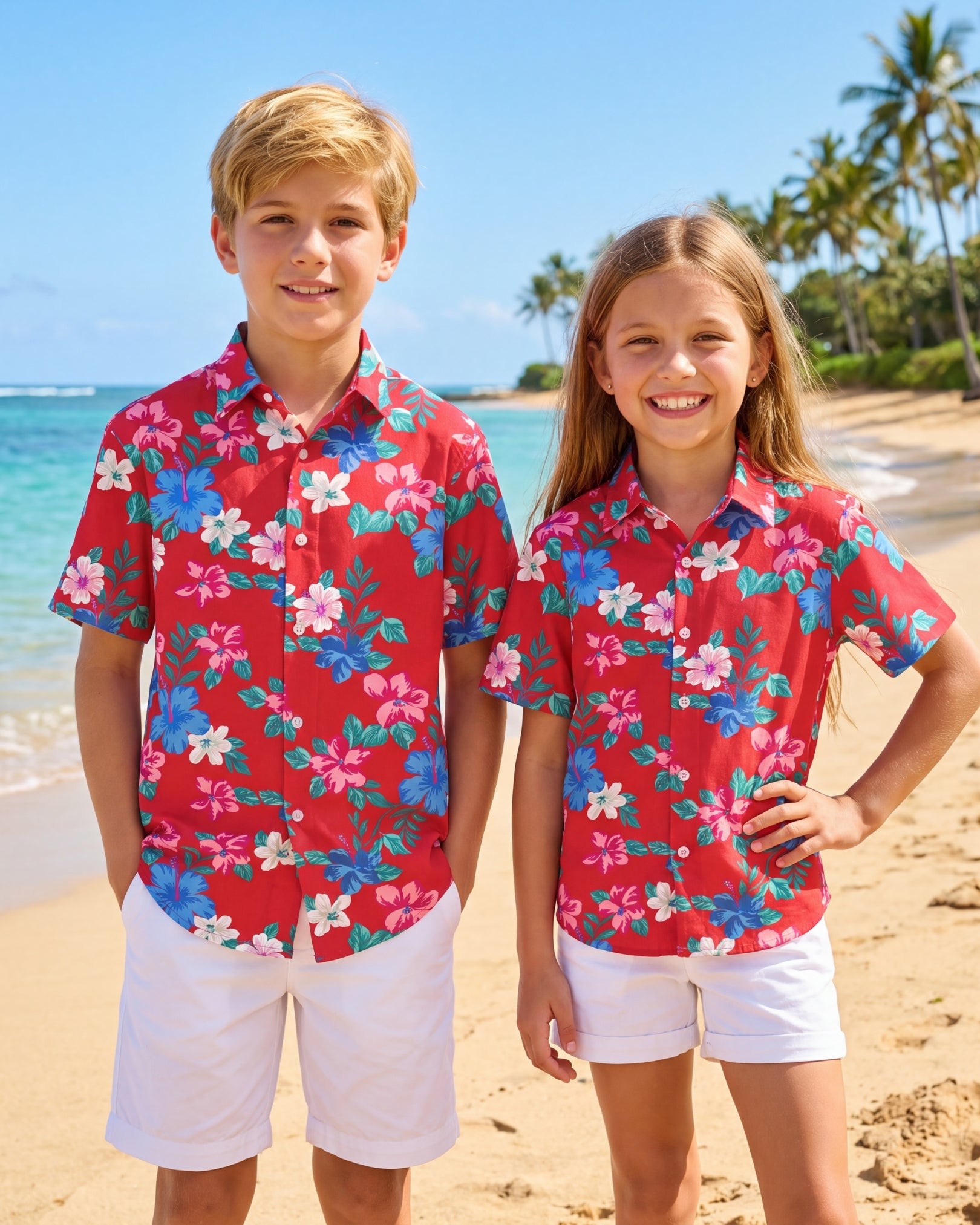Youth Hawaiian Shirt - Island Florals
