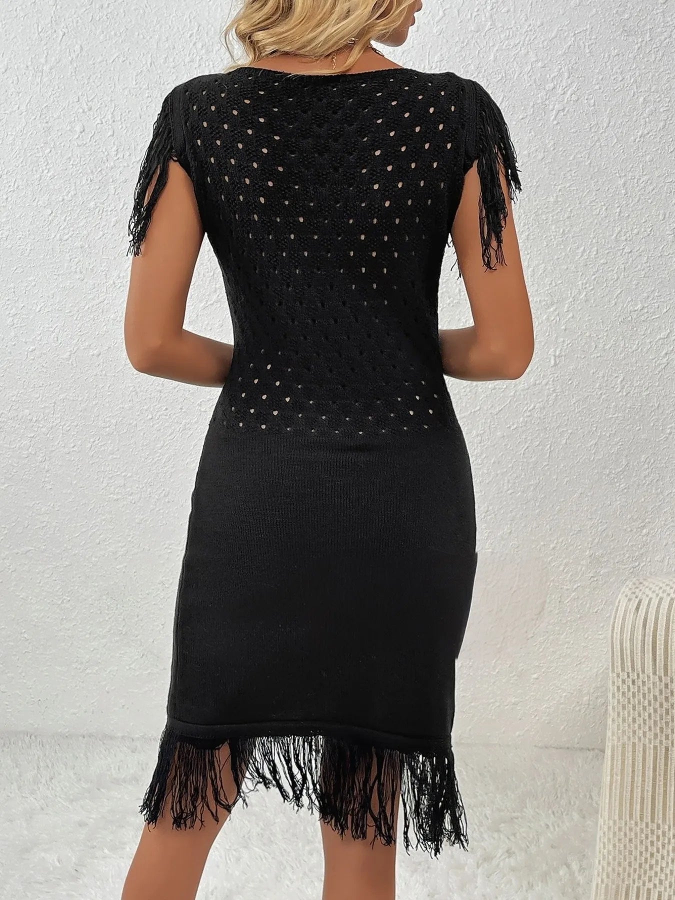 Geometric Print Halter Neck Mini Dress - Backless & Tied.