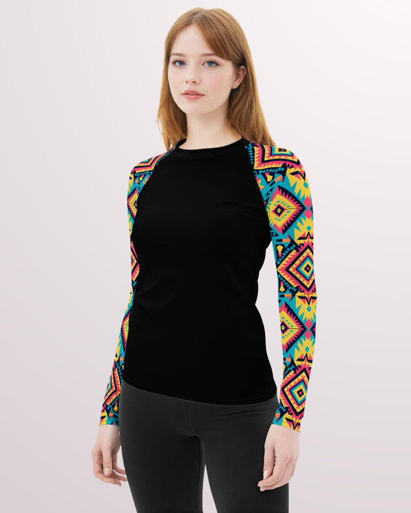 Bright Western Black Long Sleeve Rash Guard Top