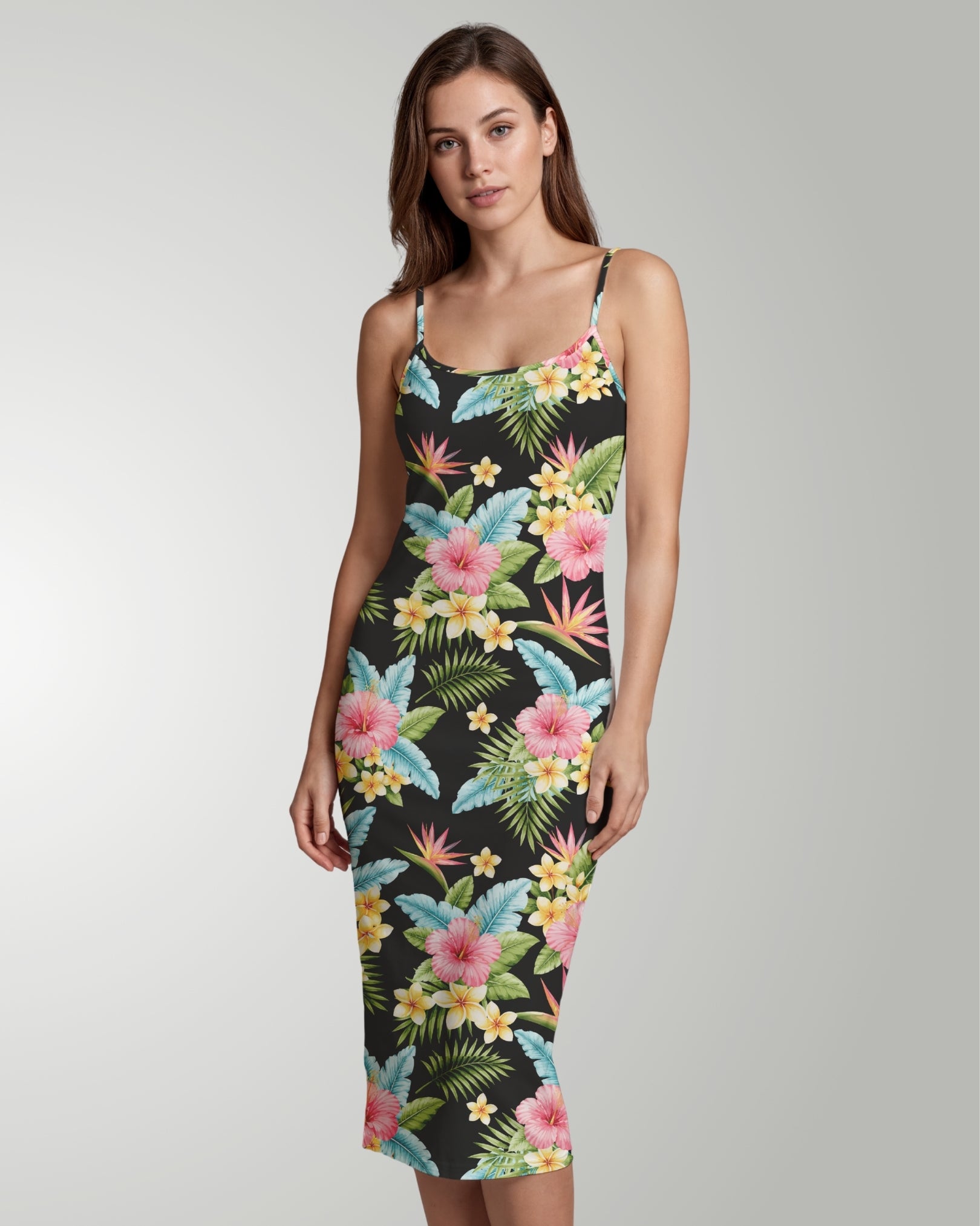 Womens Bodycon Midi Dress - Lost in Paradise