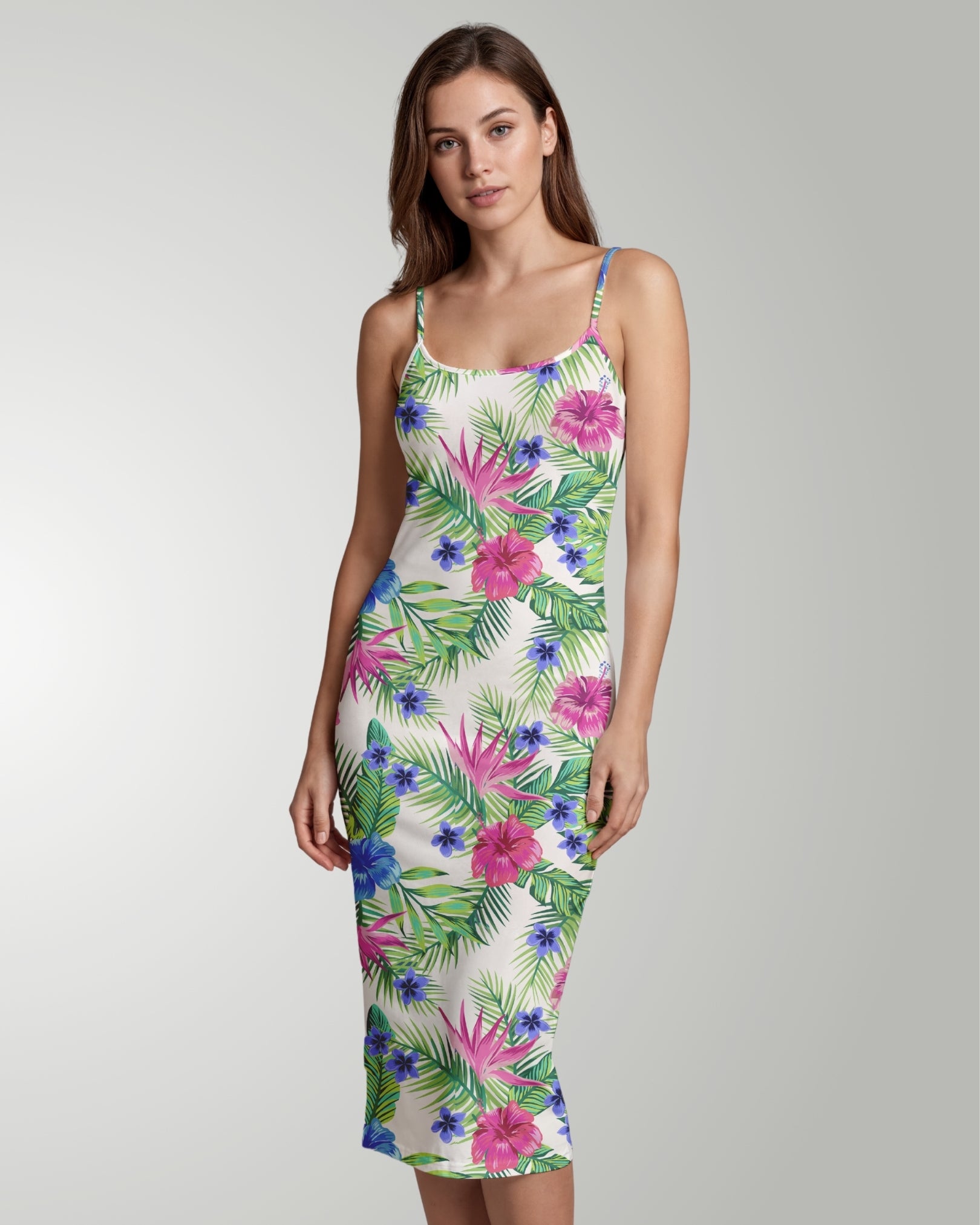 Womens Bodycon Midi Dress - Costa Playa