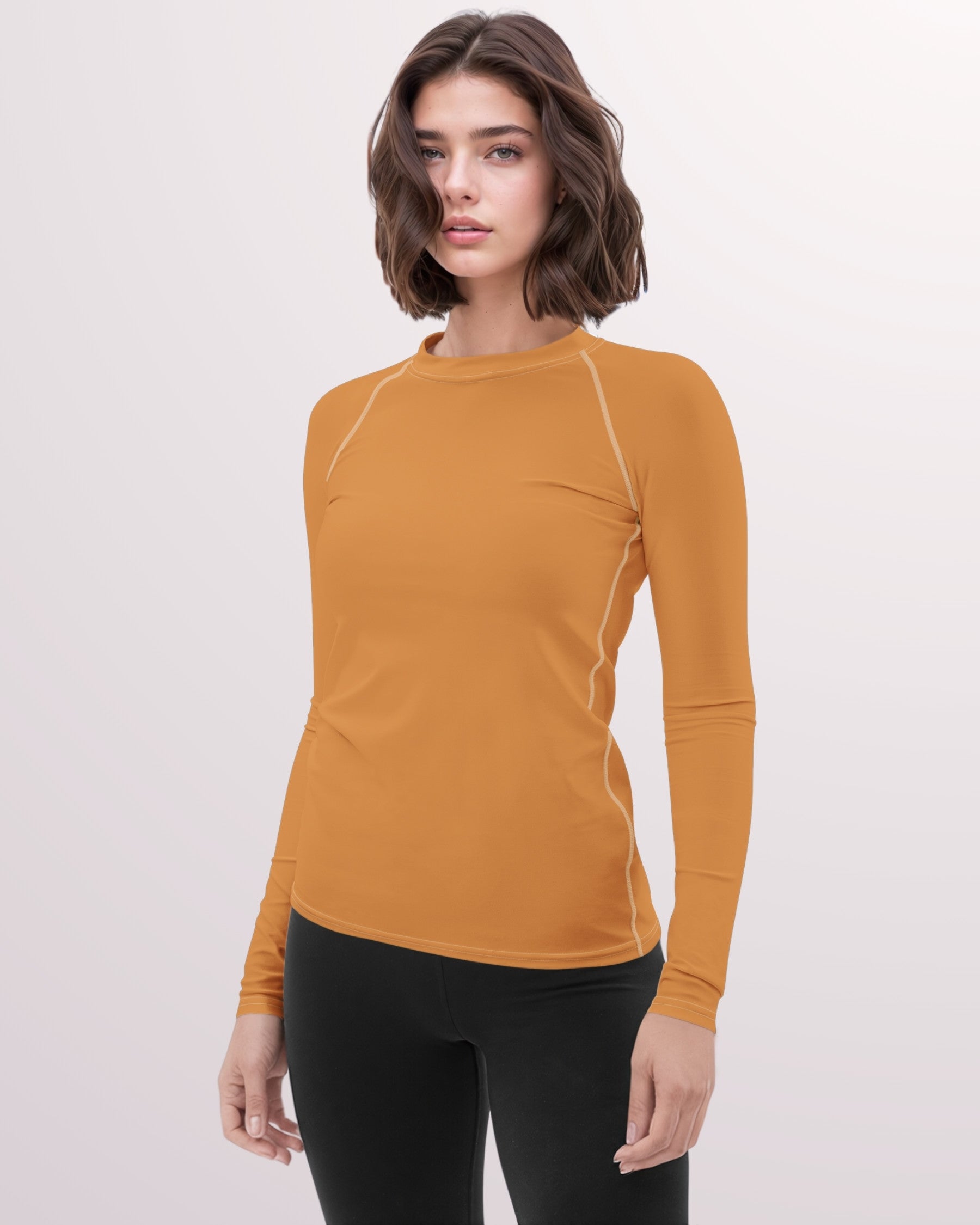 Apricot Long Sleeve Rash Guard Top