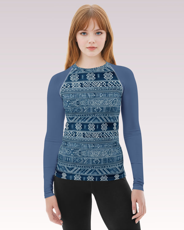 Faux Denim IX Long Sleeve Rash Guard Top