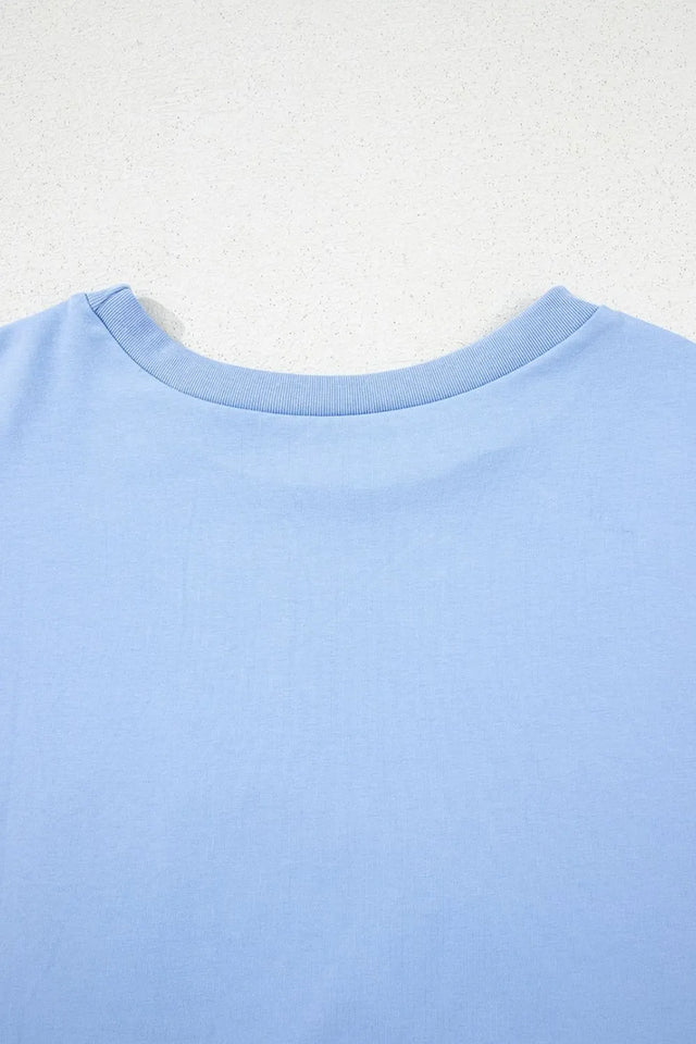Loose Half Sleeve Hi Low Hem T Shirt