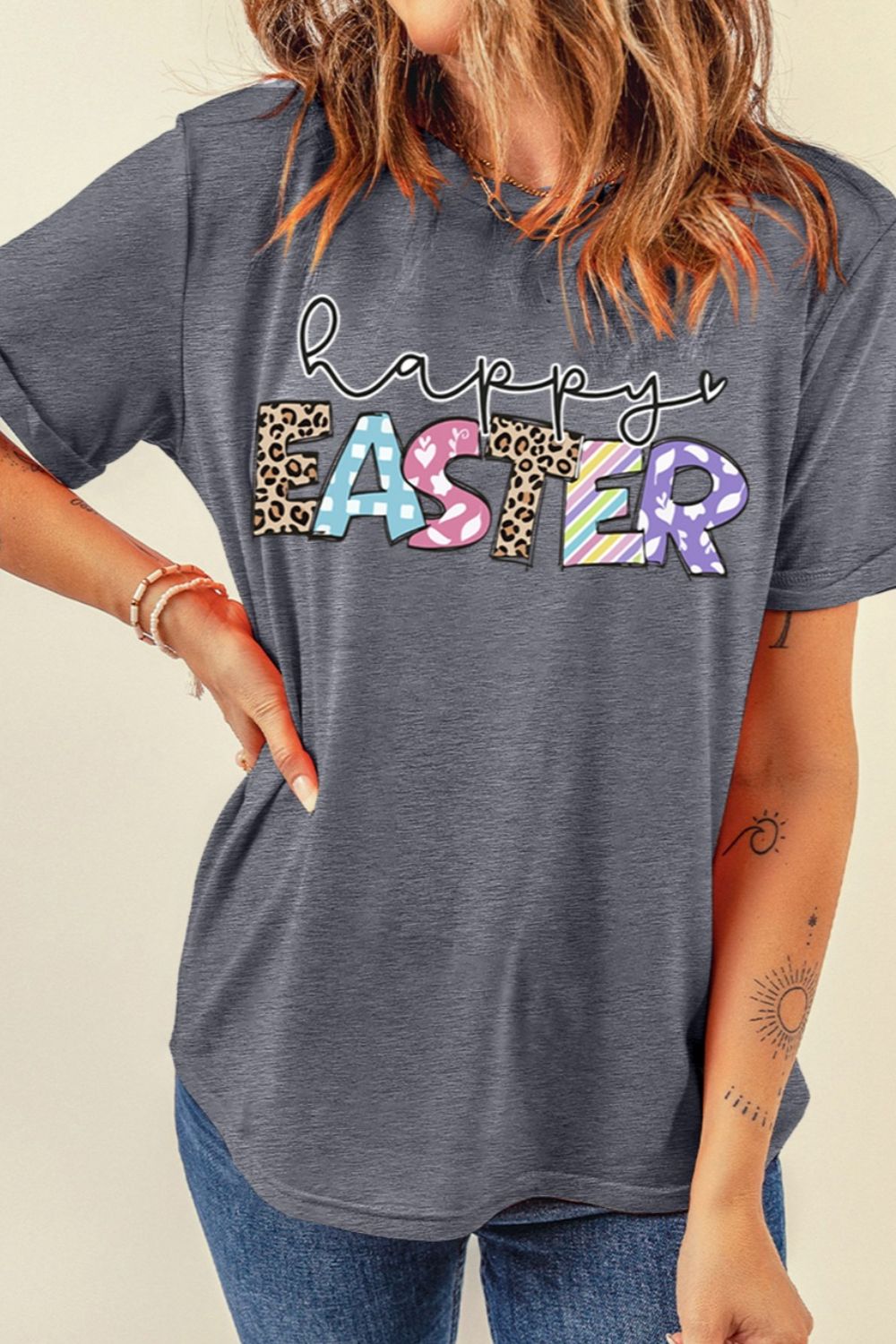 HAPPY EASTER Graphic Short Sleeve T-Shirt