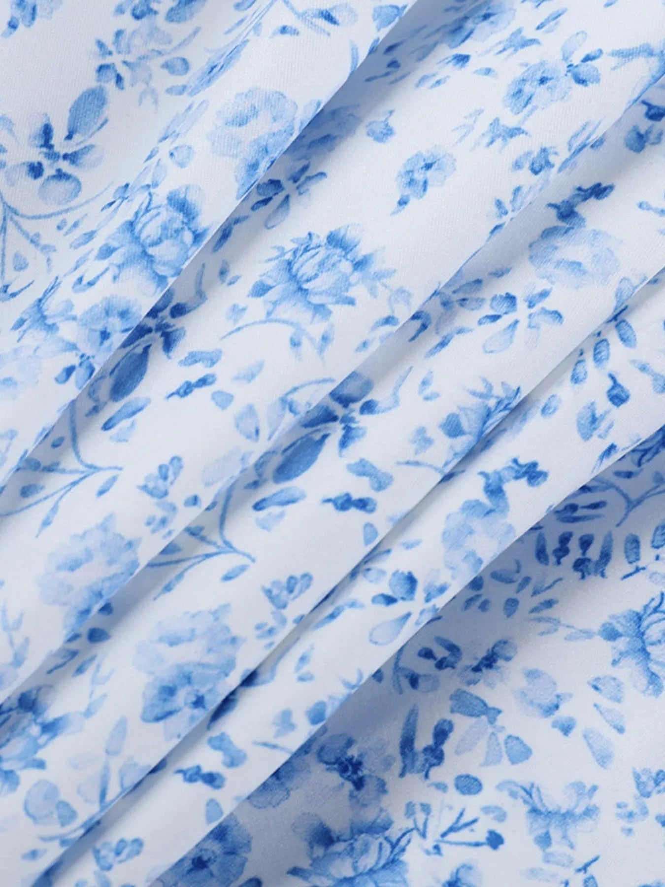 Umgee Ruffled Printed Puff Sleeve Mini Dress - V-Neck.