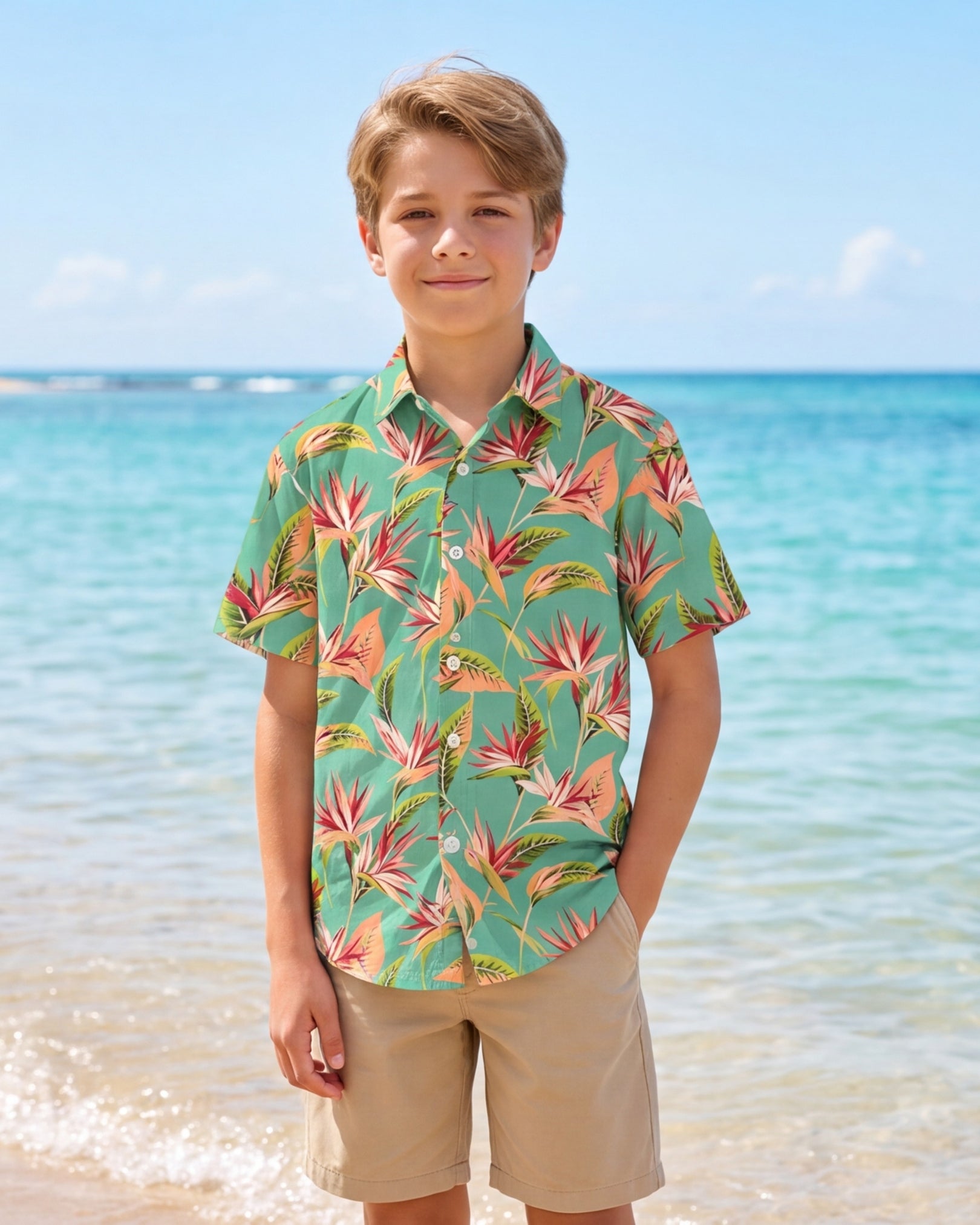 Youth Hawaiian Shirt - Tropical Melody