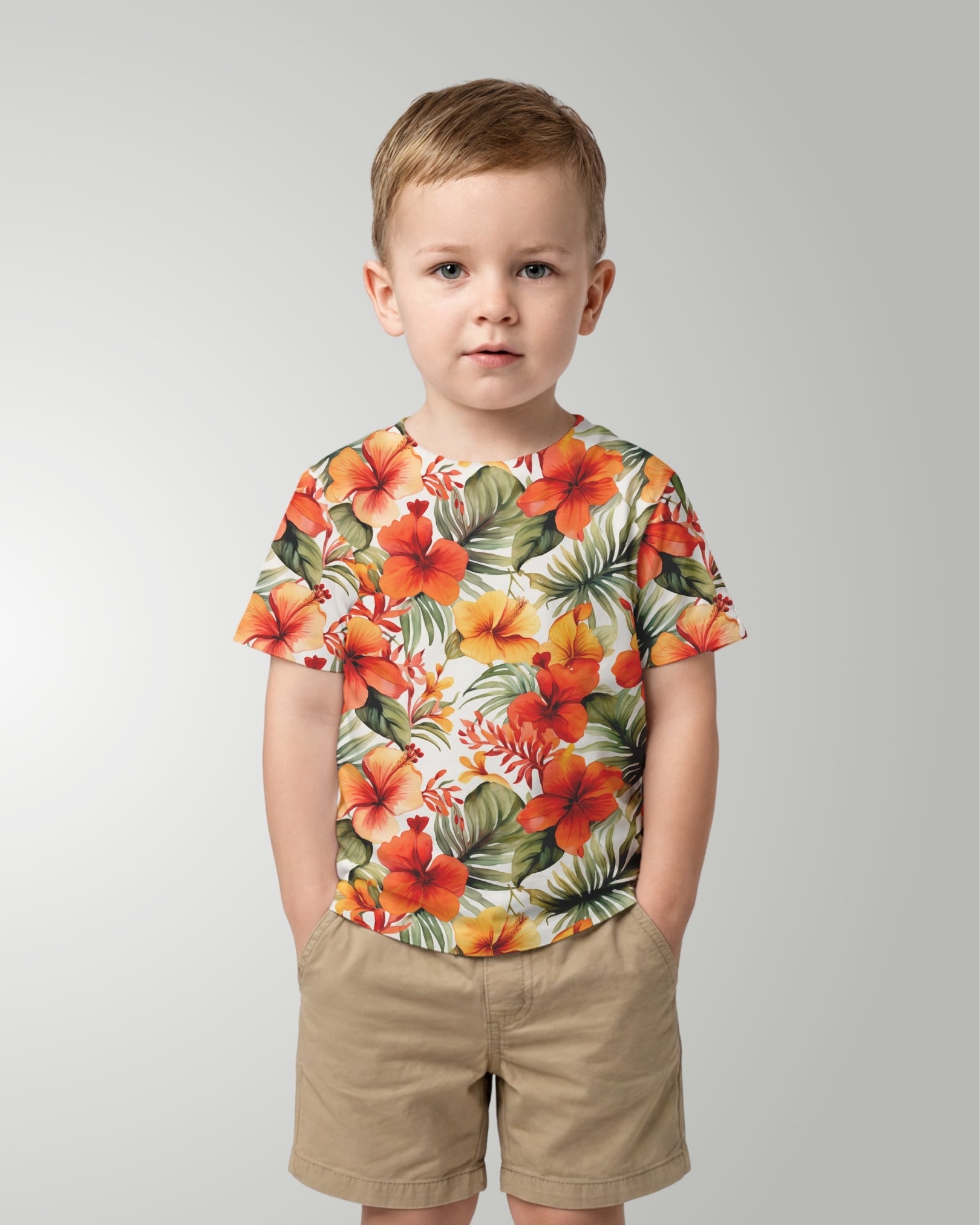 Childs Hawaiian Tee - Sunset Bloom
