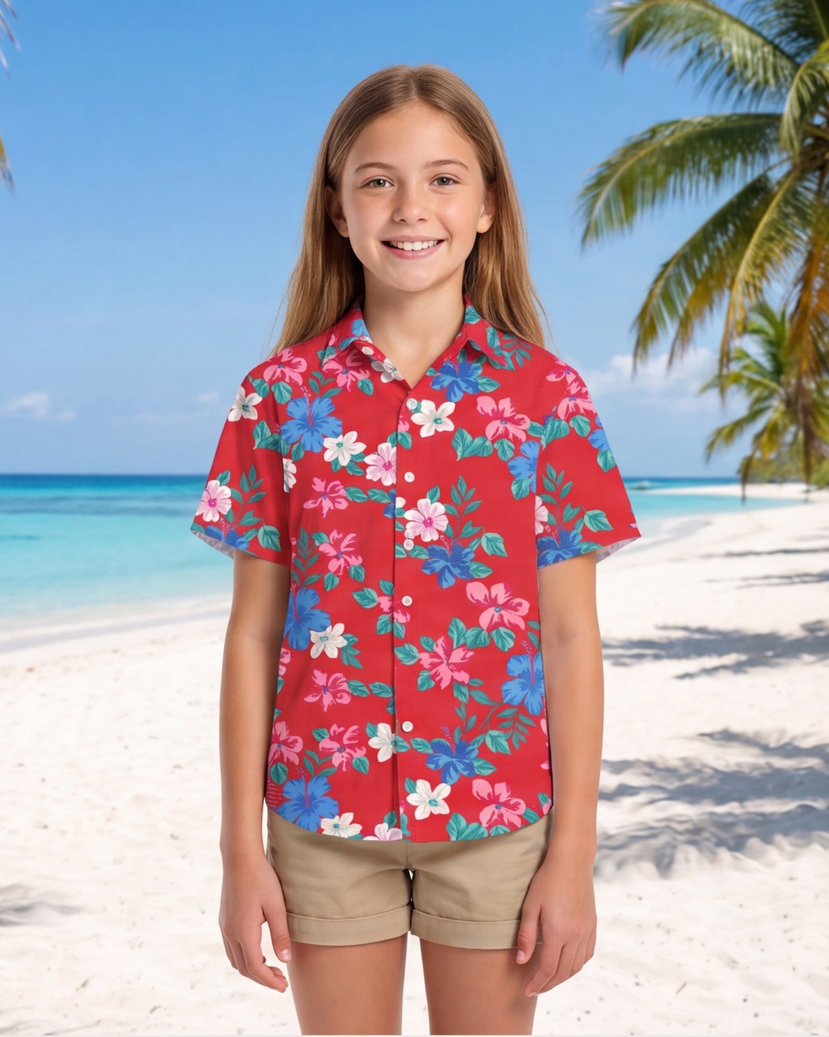 Youth Hawaiian Shirt - Island Florals