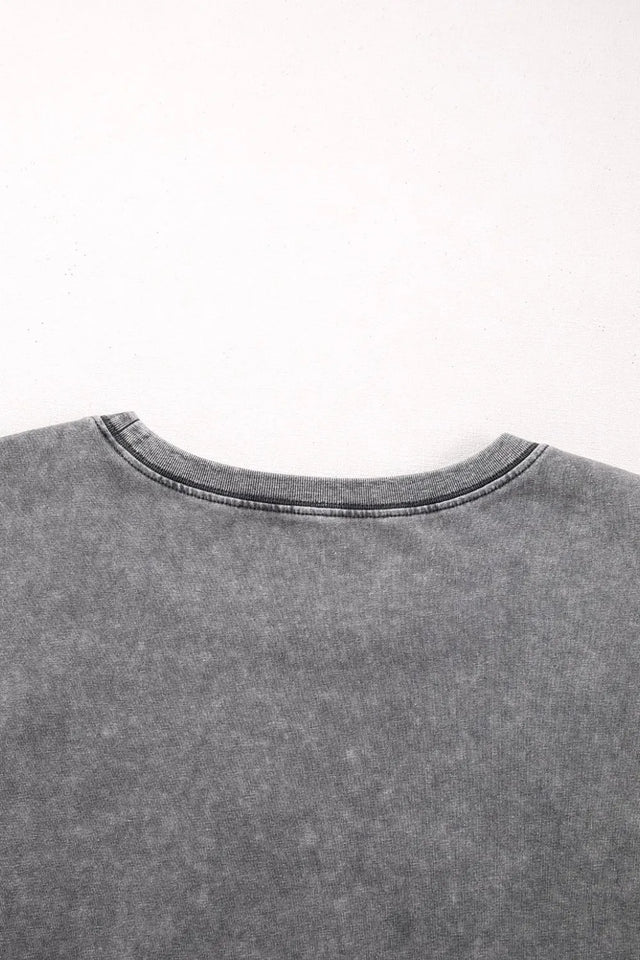Mineral Wash Half Sleeve Vintage T Shirt