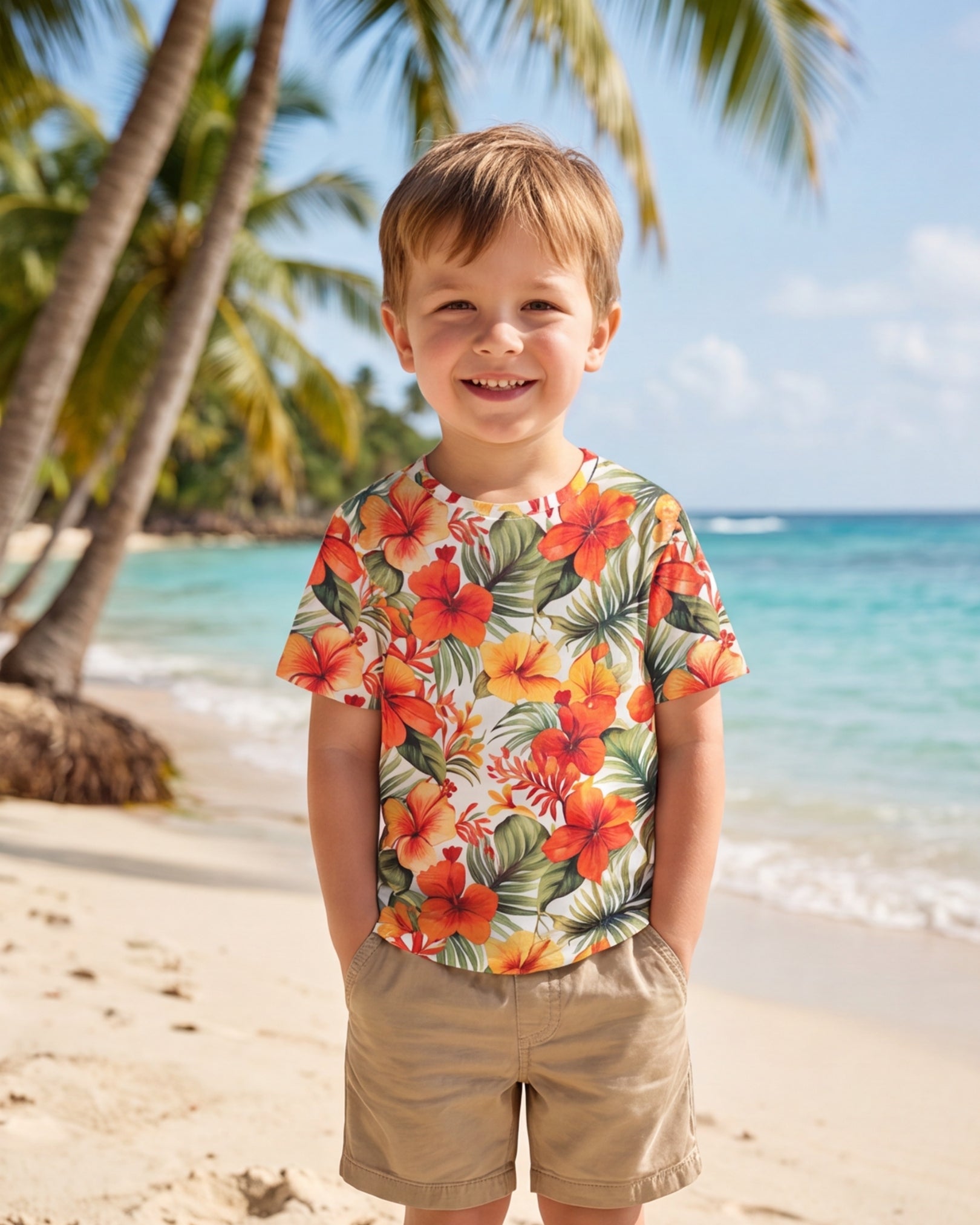 Childs Hawaiian Tee - Sunset Bloom