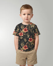 Childs Hawaiian Tee - Midnight Hibiscus