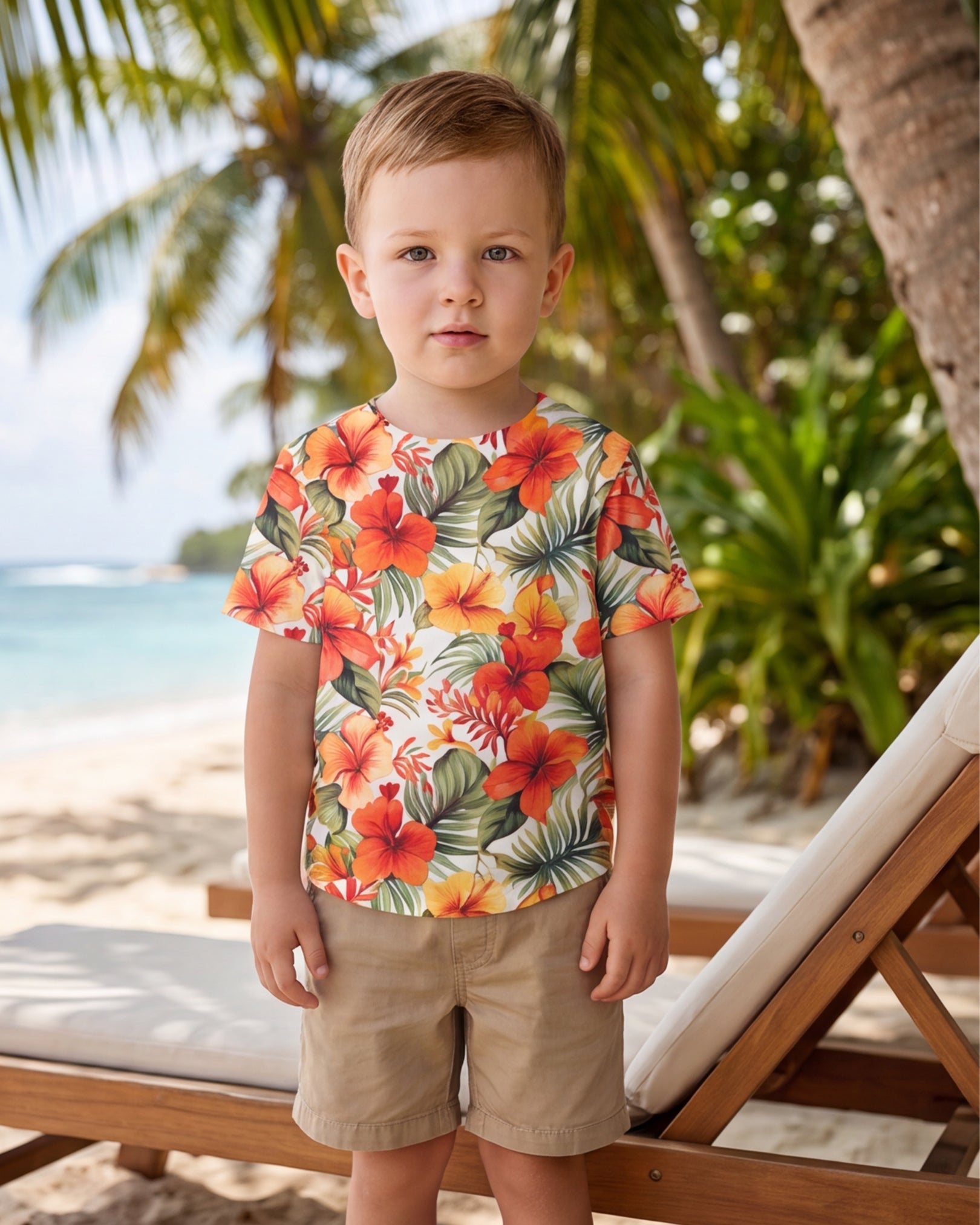 Childs Hawaiian Tee - Sunset Bloom