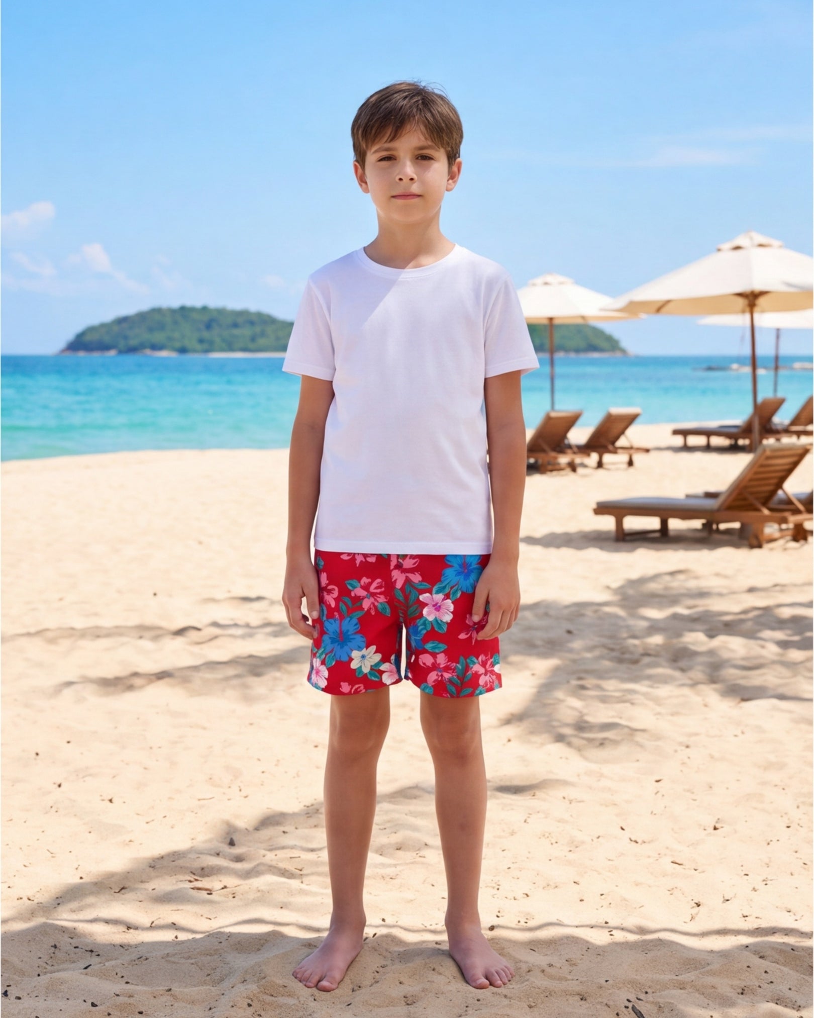 Youth Beach Shorts - Island Florals