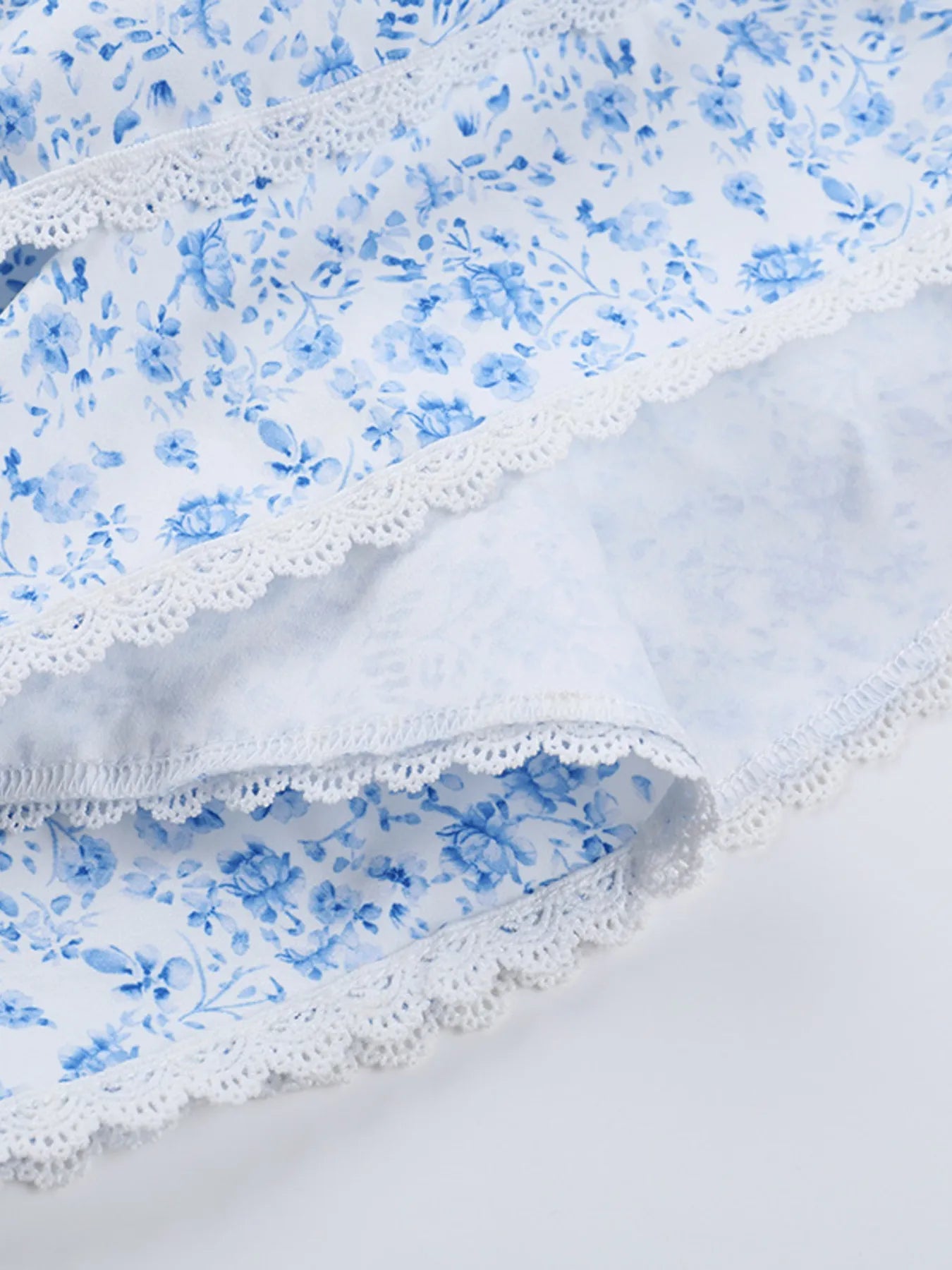 Umgee Ruffled Printed Puff Sleeve Mini Dress - V-Neck.