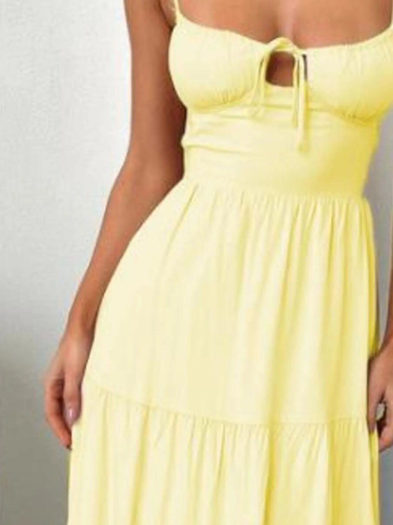 Tiered Maxi Cami Dress with Ruffled Hem - Backless & Tied.