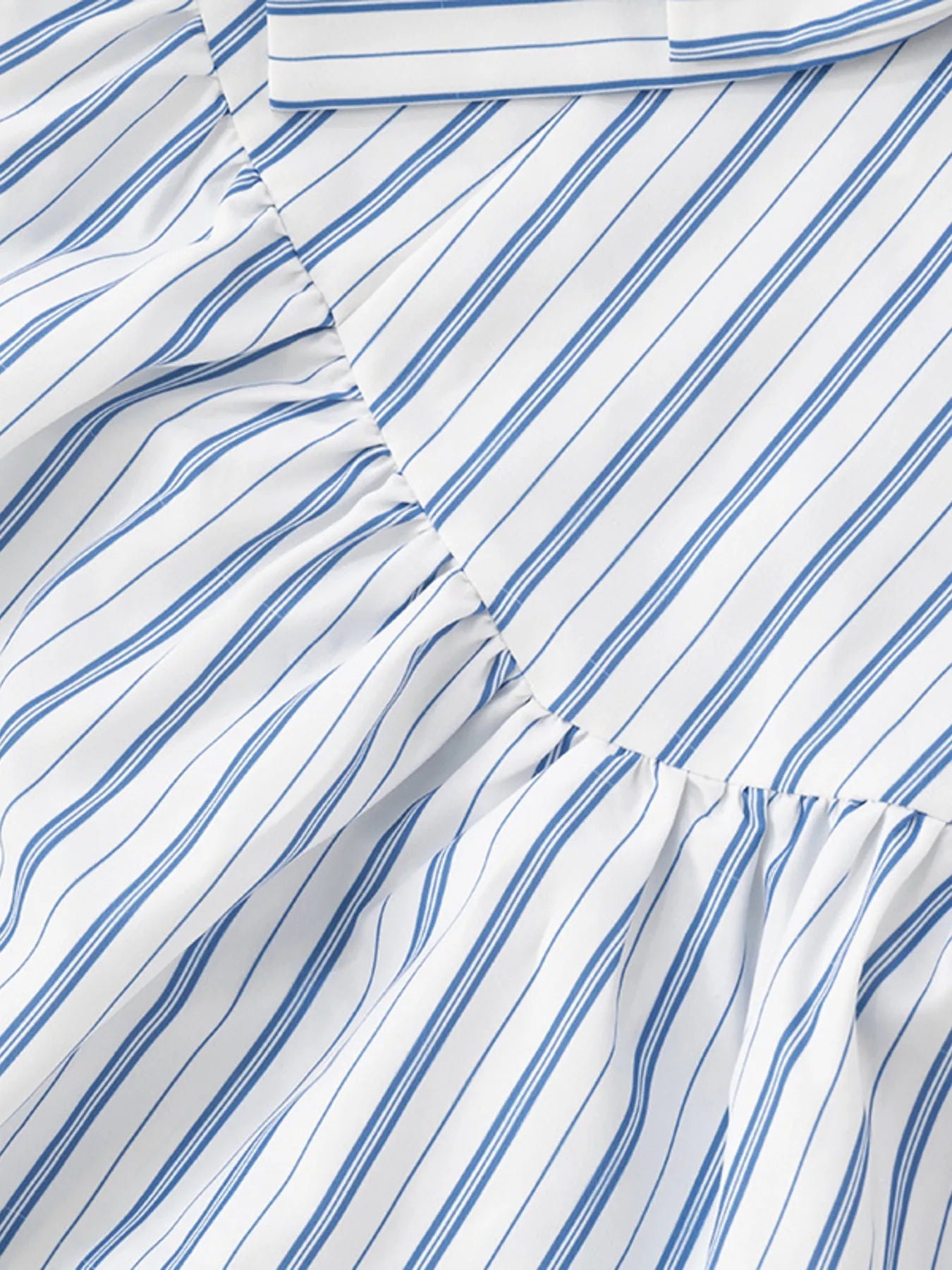 Striped Oversized Half Button Shirt Dress with Pockets.