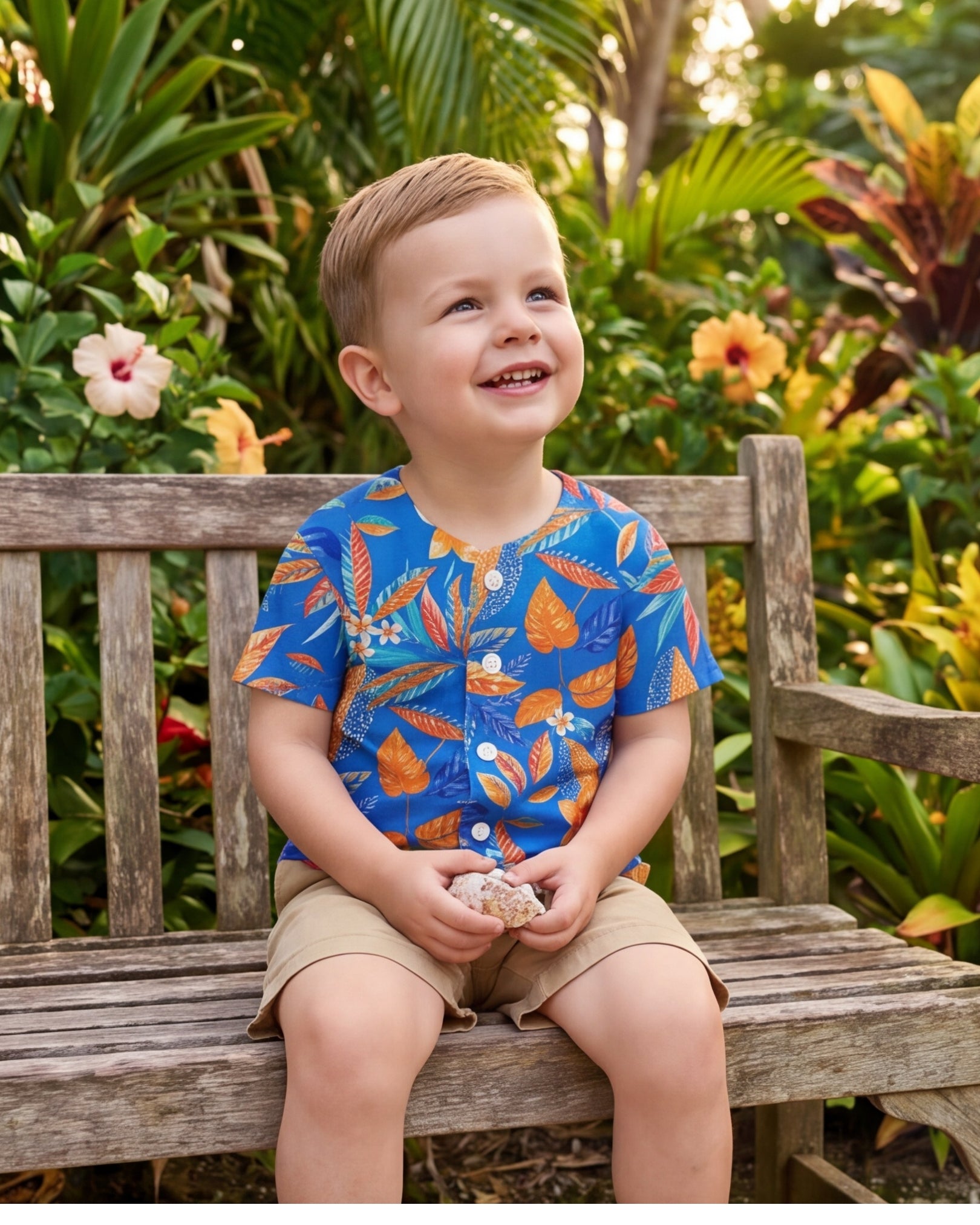 Childs Button Jersey - Tropical Escape