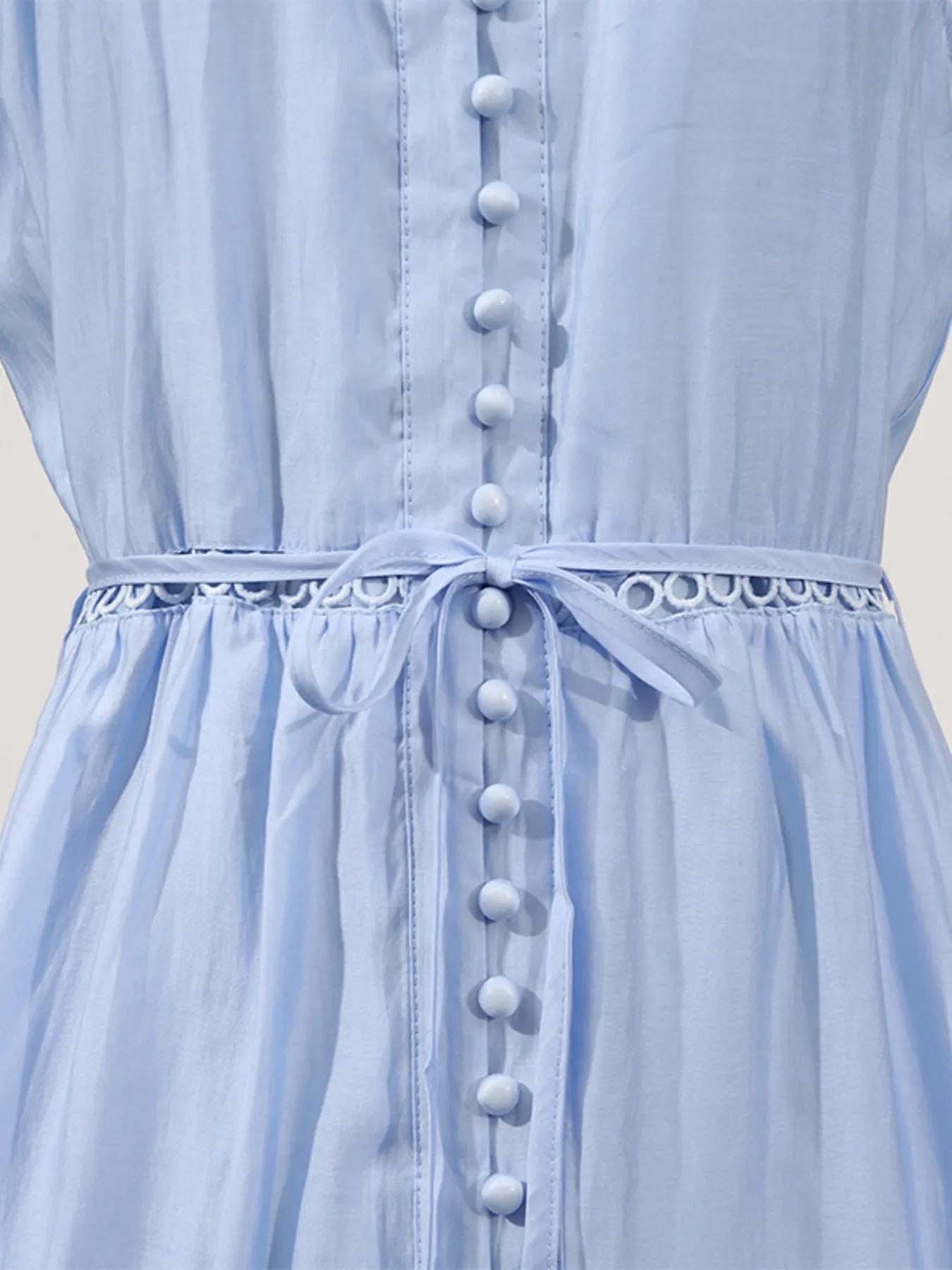 Lace Detail Contrast Trim Mini Cami Dress - Tied.