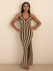 Plus Size Slit Sweetheart Neck Cami Dress - Tied.