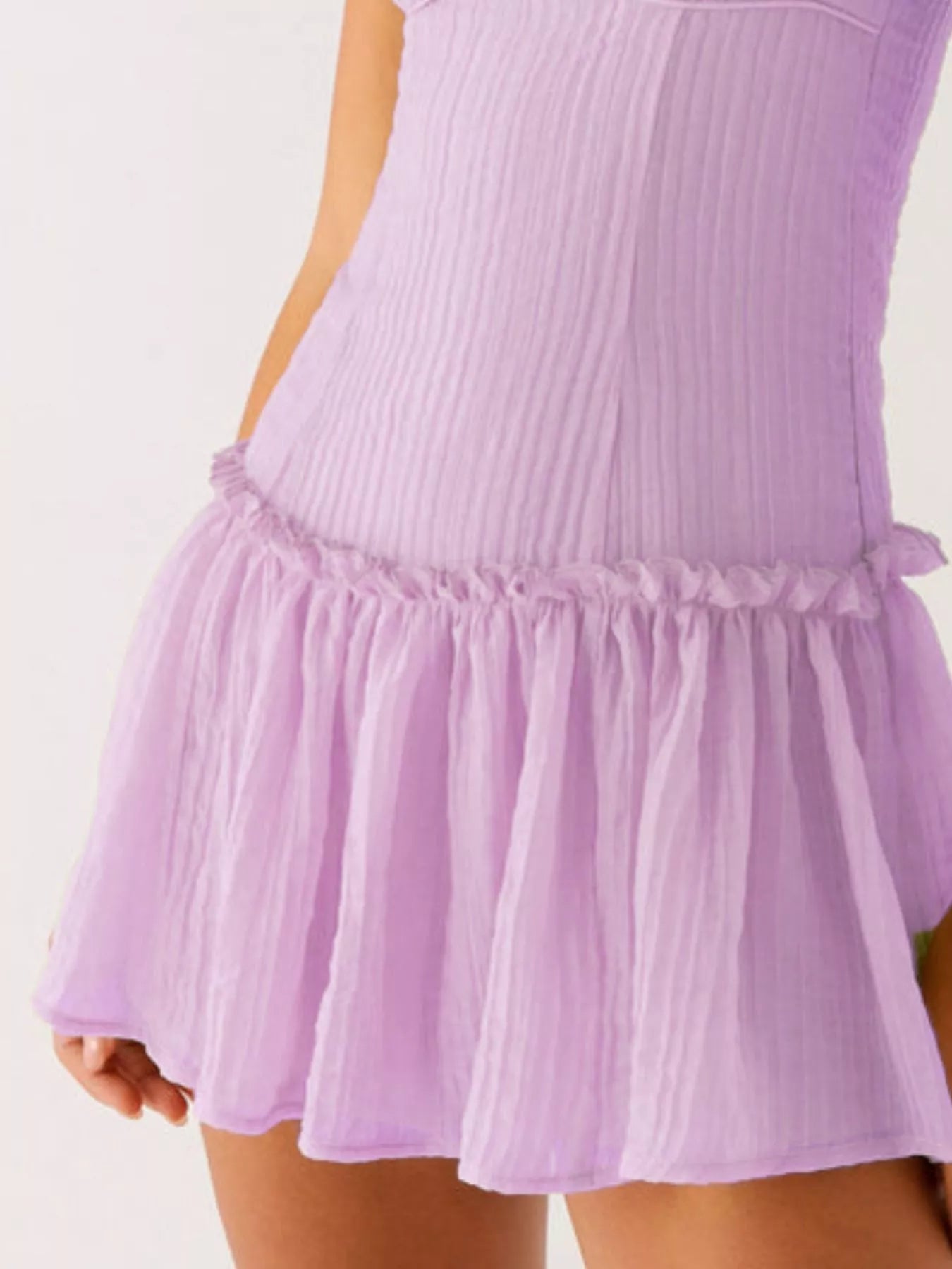 Ruffle Sleeve V-Neck Tiered Midi Dress - Smocked.
