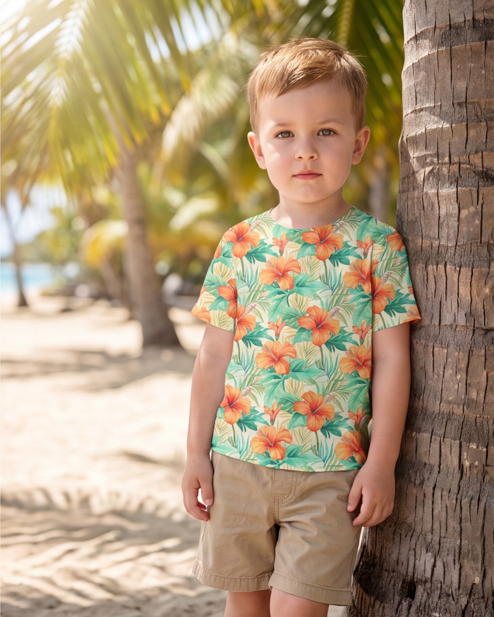 Childs Hawaiian Tee - Sunrise Lagoon