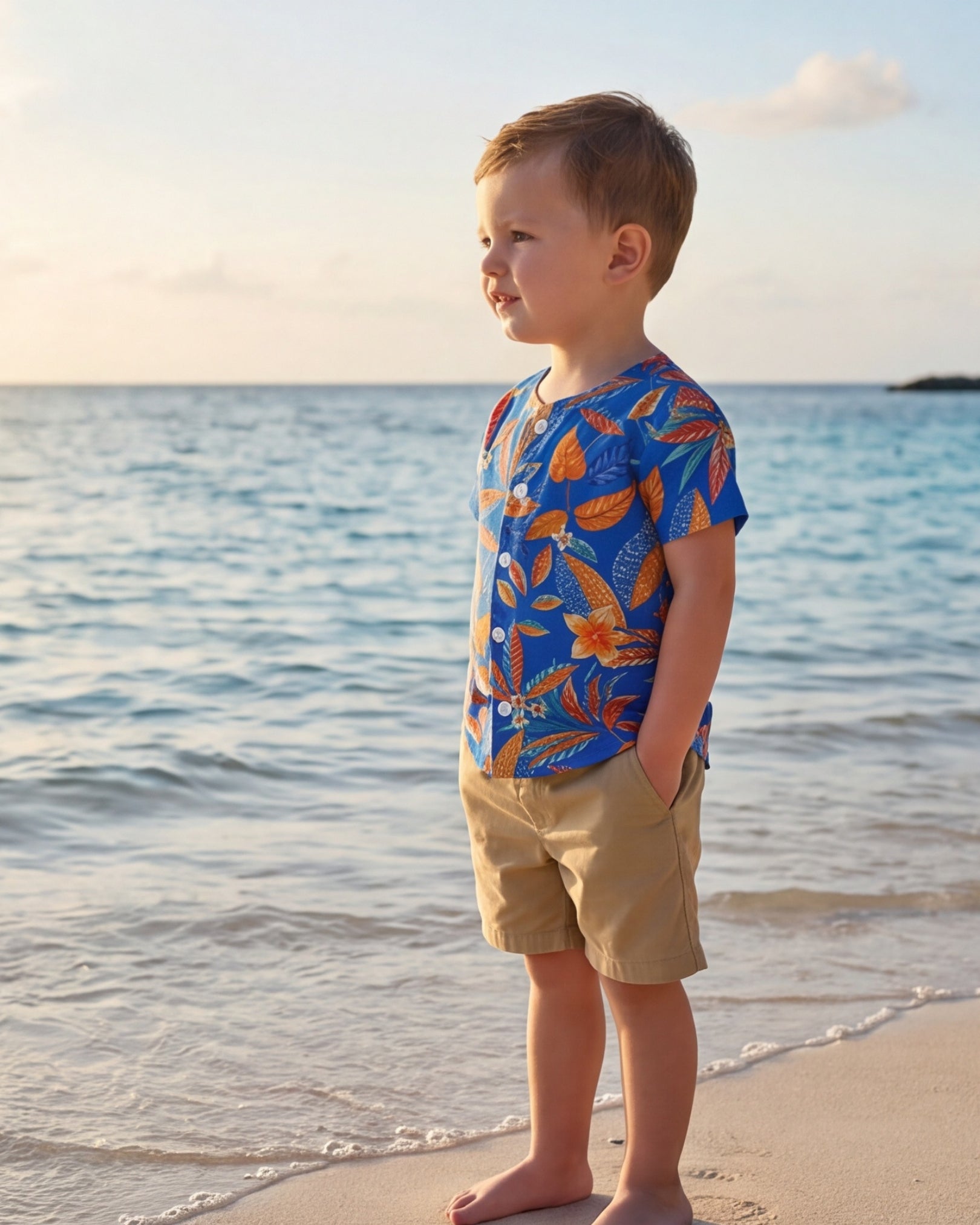 Childs Button Jersey - Tropical Escape