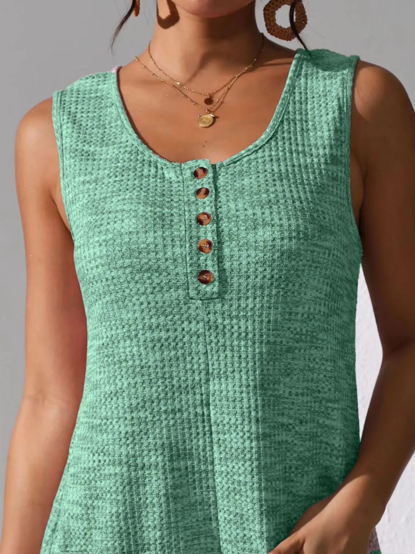 Plus Size Button Front Romper with Pockets.