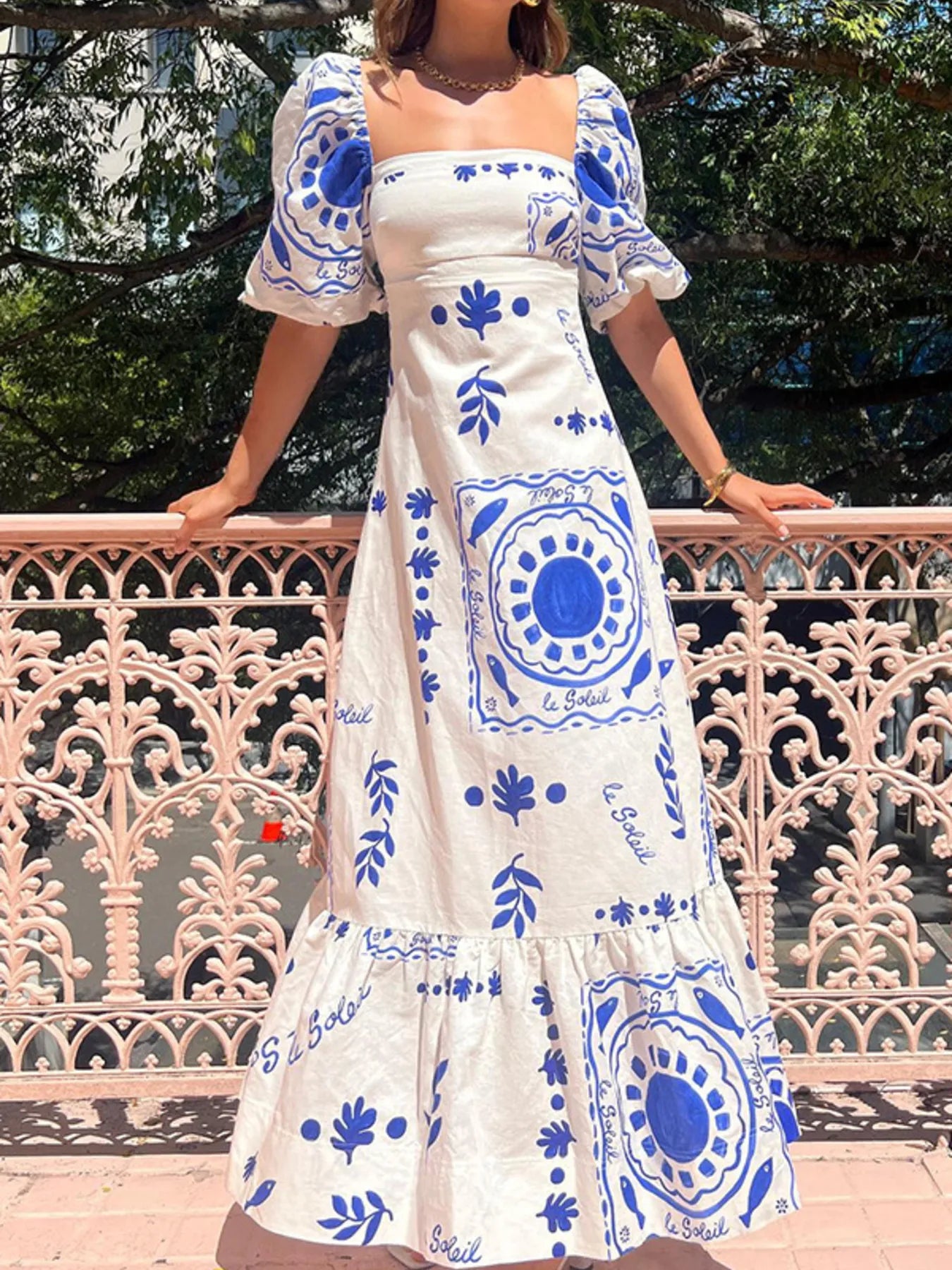 Floral Strapless Ruffle Dress - Smocked & Tiered.