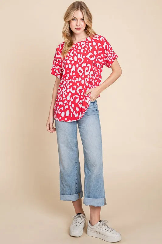 Animal Print Stretchy T-Shirt