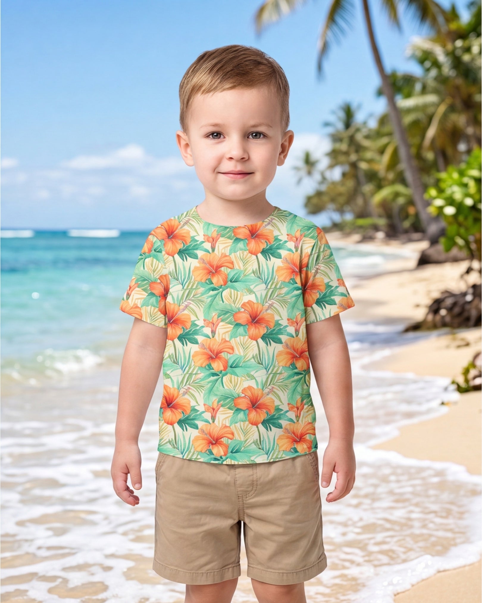 Childs Hawaiian Tee - Sunrise Lagoon