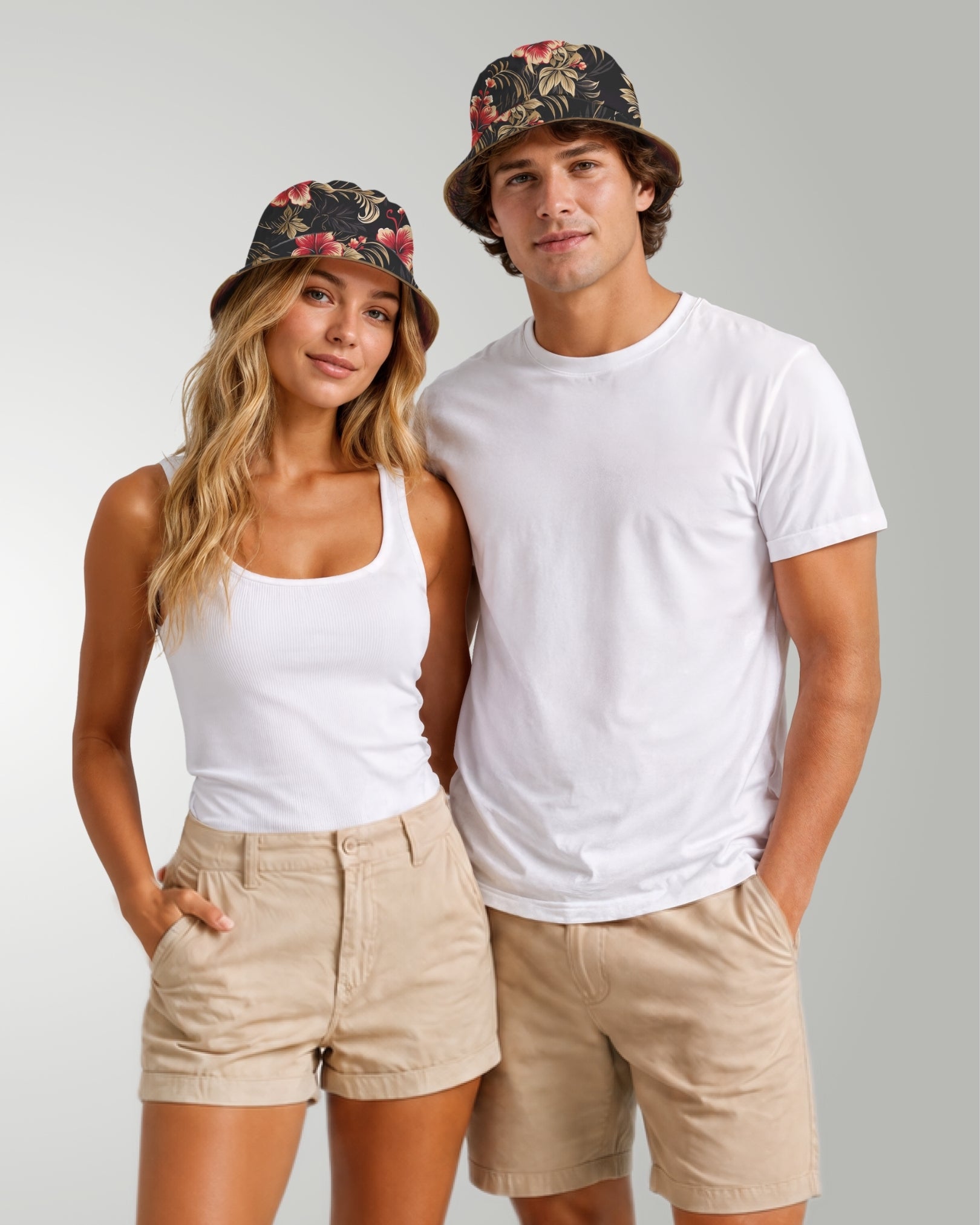 Reversible Bucket Hat - Midnight Hibiscus