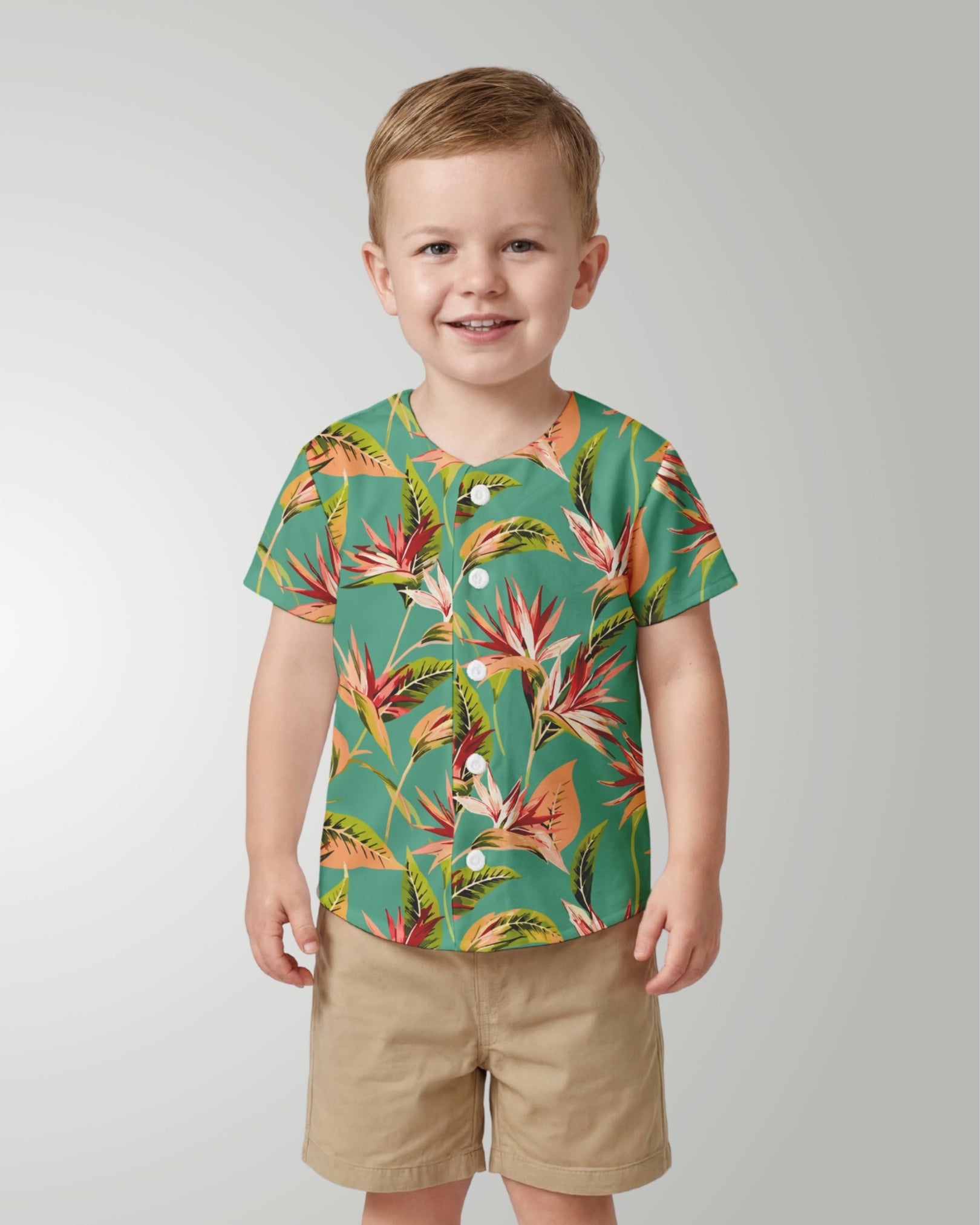 Childs Button Jersey - Tropical Melody