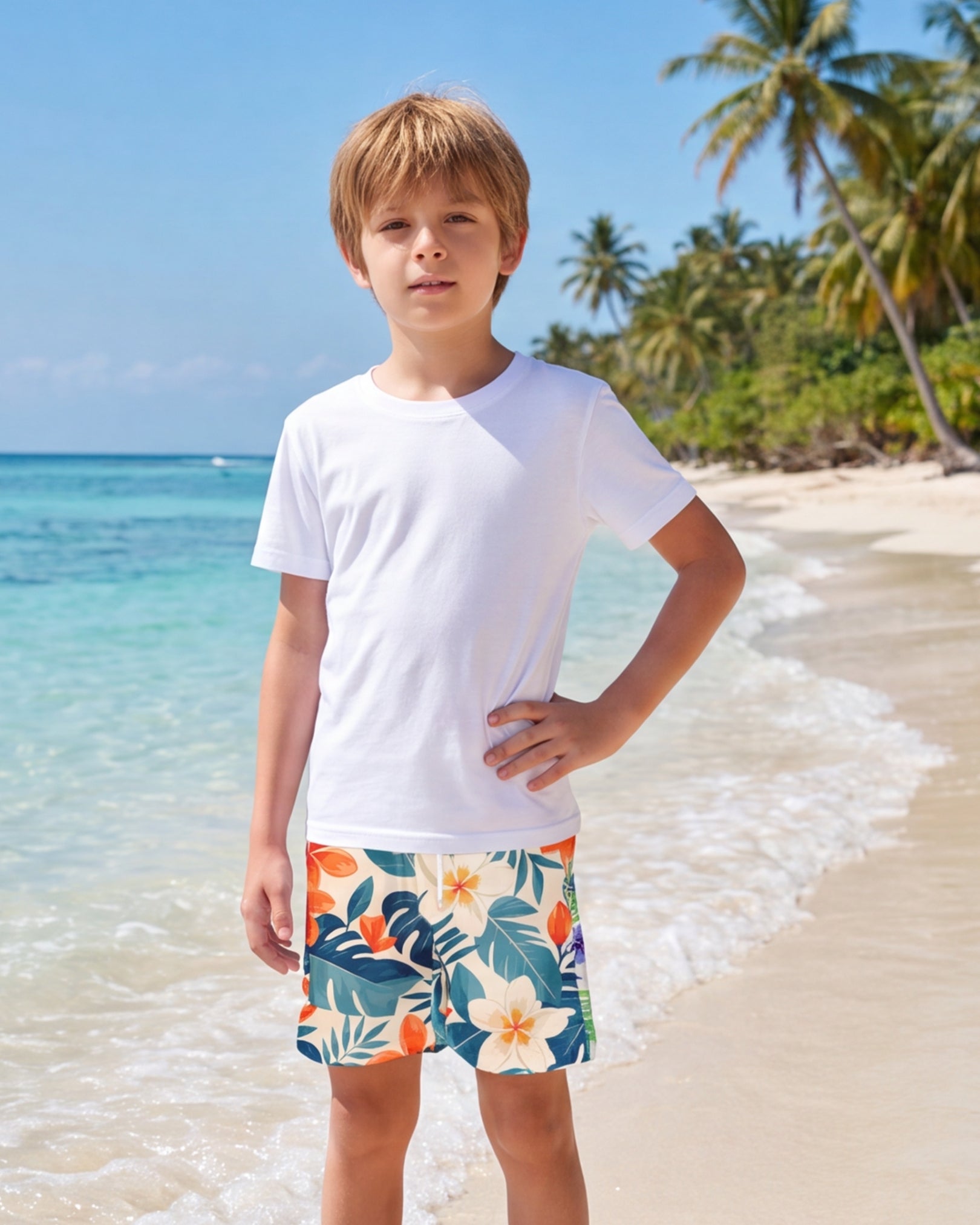 Youth Beach Shorts - Botanical Cove