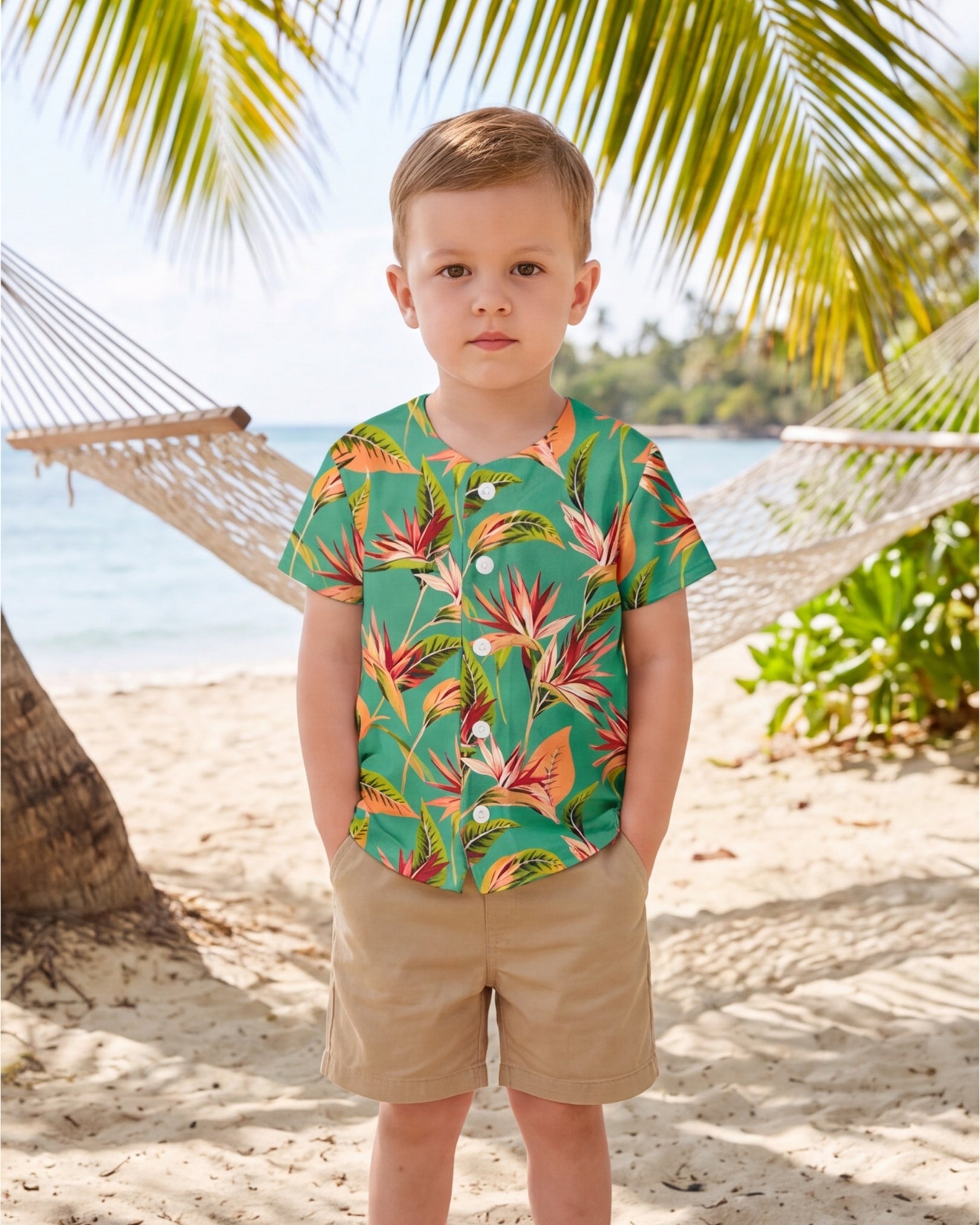 Childs Button Jersey - Tropical Melody
