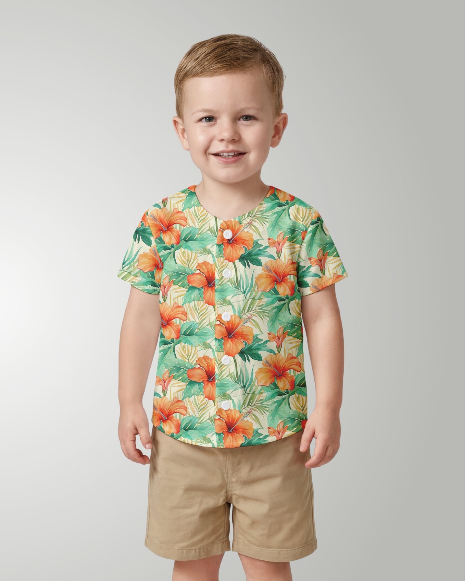 Childs Button Jersey - Sunrise Lagoon