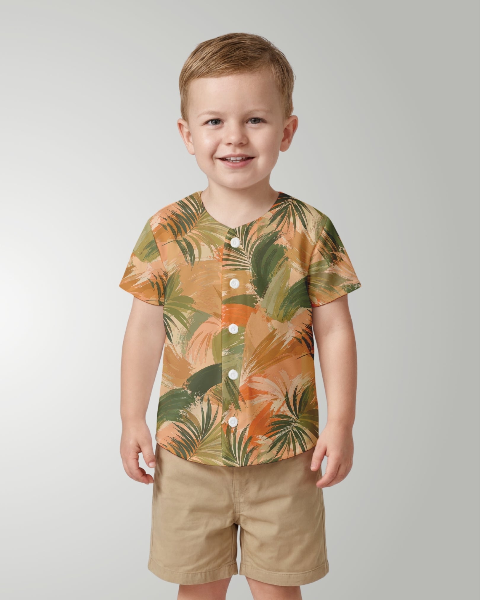 Childs Button Jersey - Peachy Palms