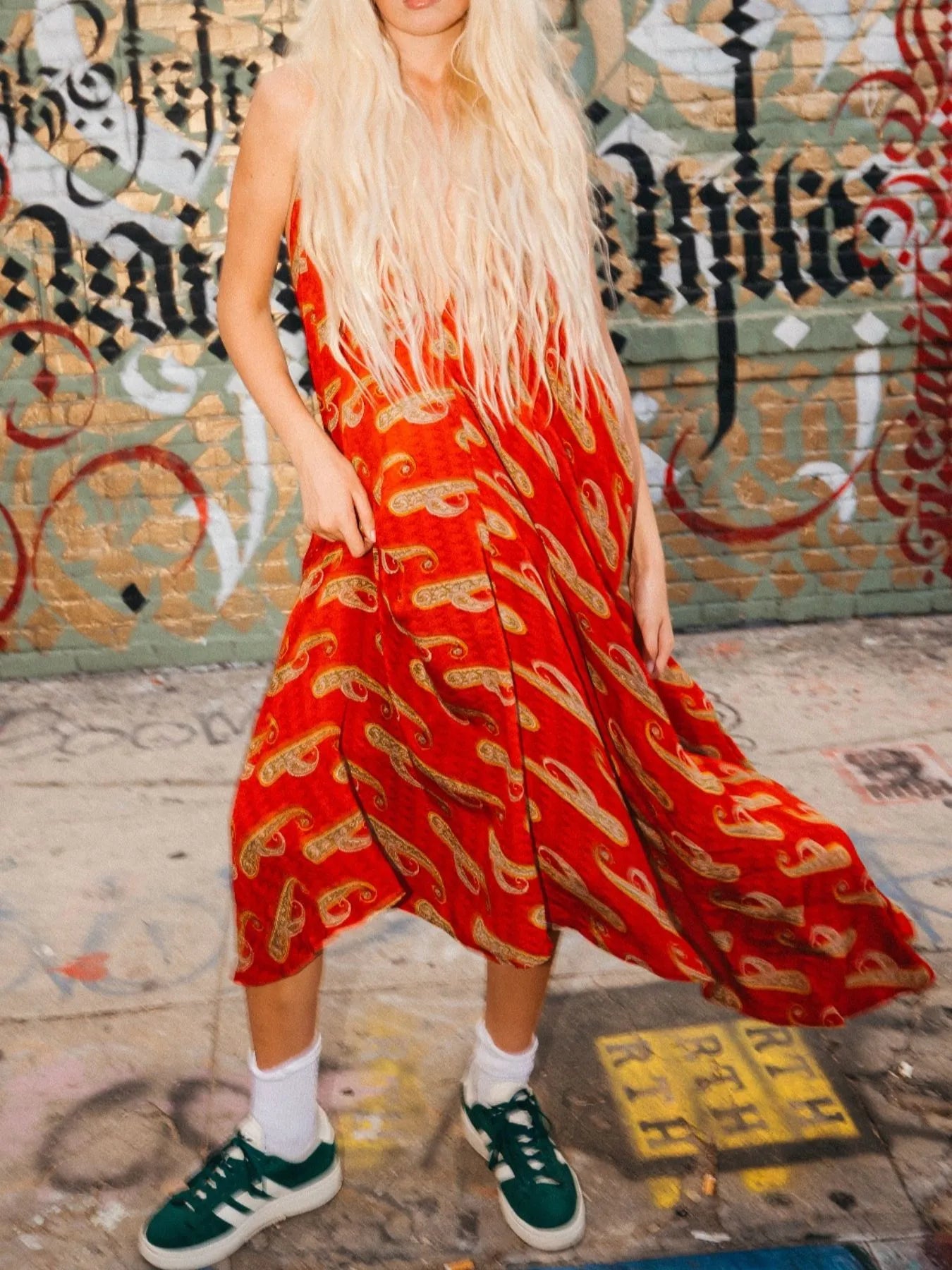 Backless Printed Halter Neck Maxi Dress - Tied.