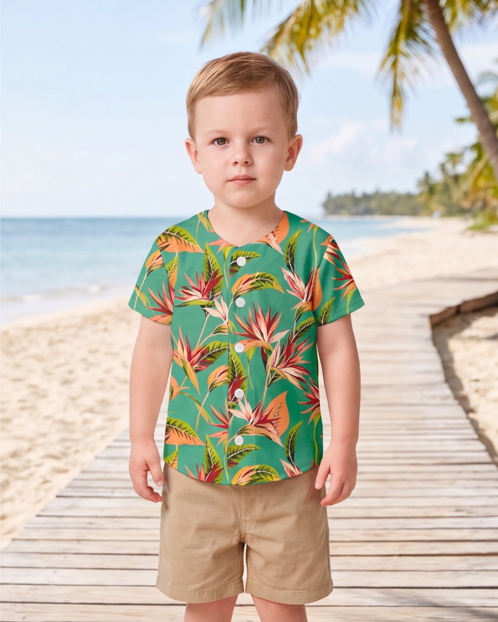Childs Button Jersey - Tropical Melody