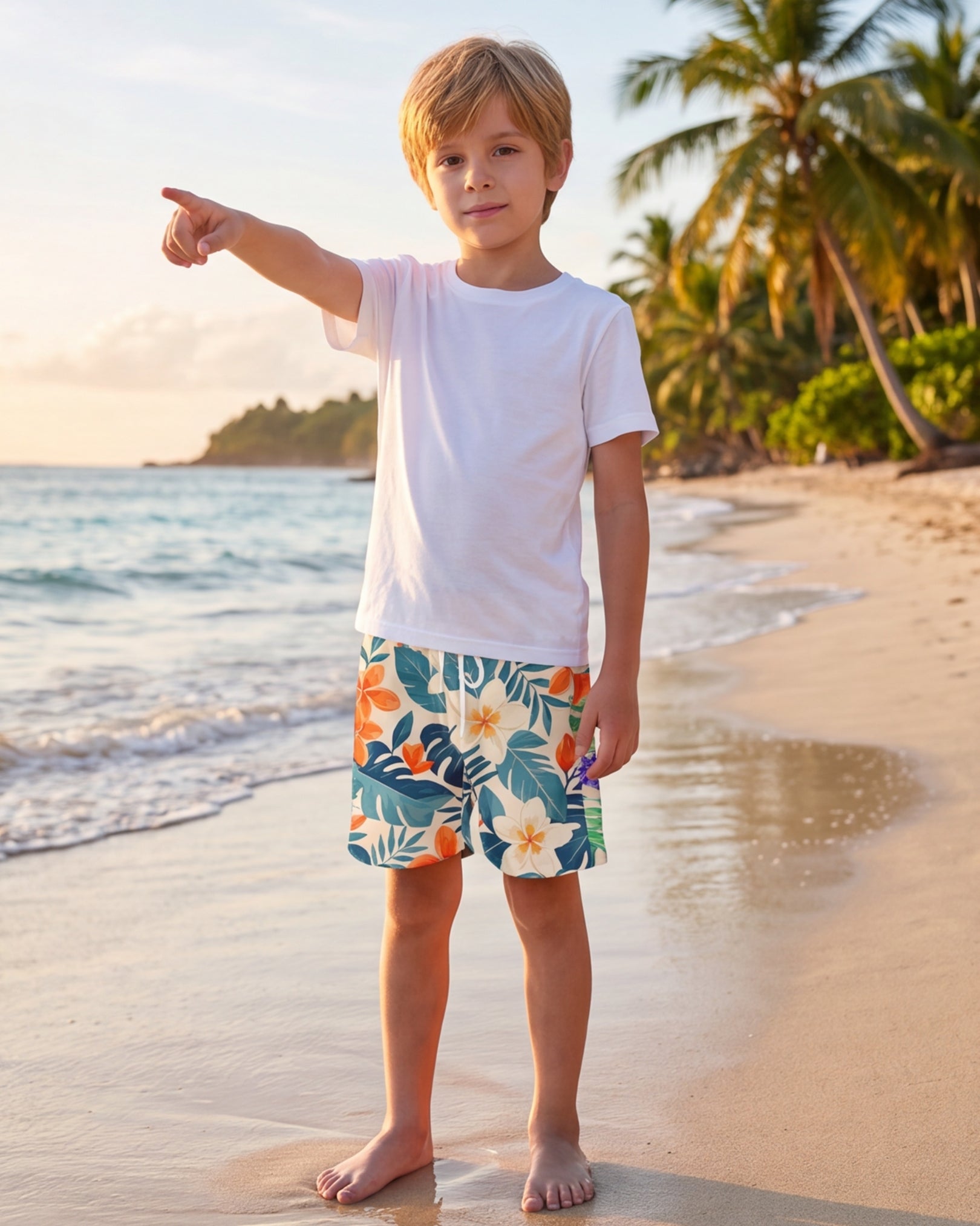 Youth Beach Shorts - Botanical Cove