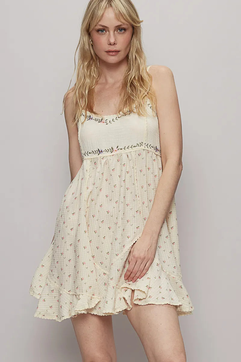 Ruffled Hem Halter Neck Mini Dress - Backless.