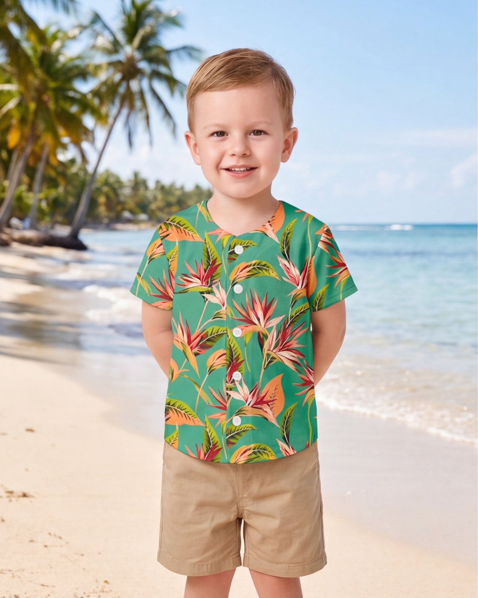 Childs Button Jersey - Tropical Melody