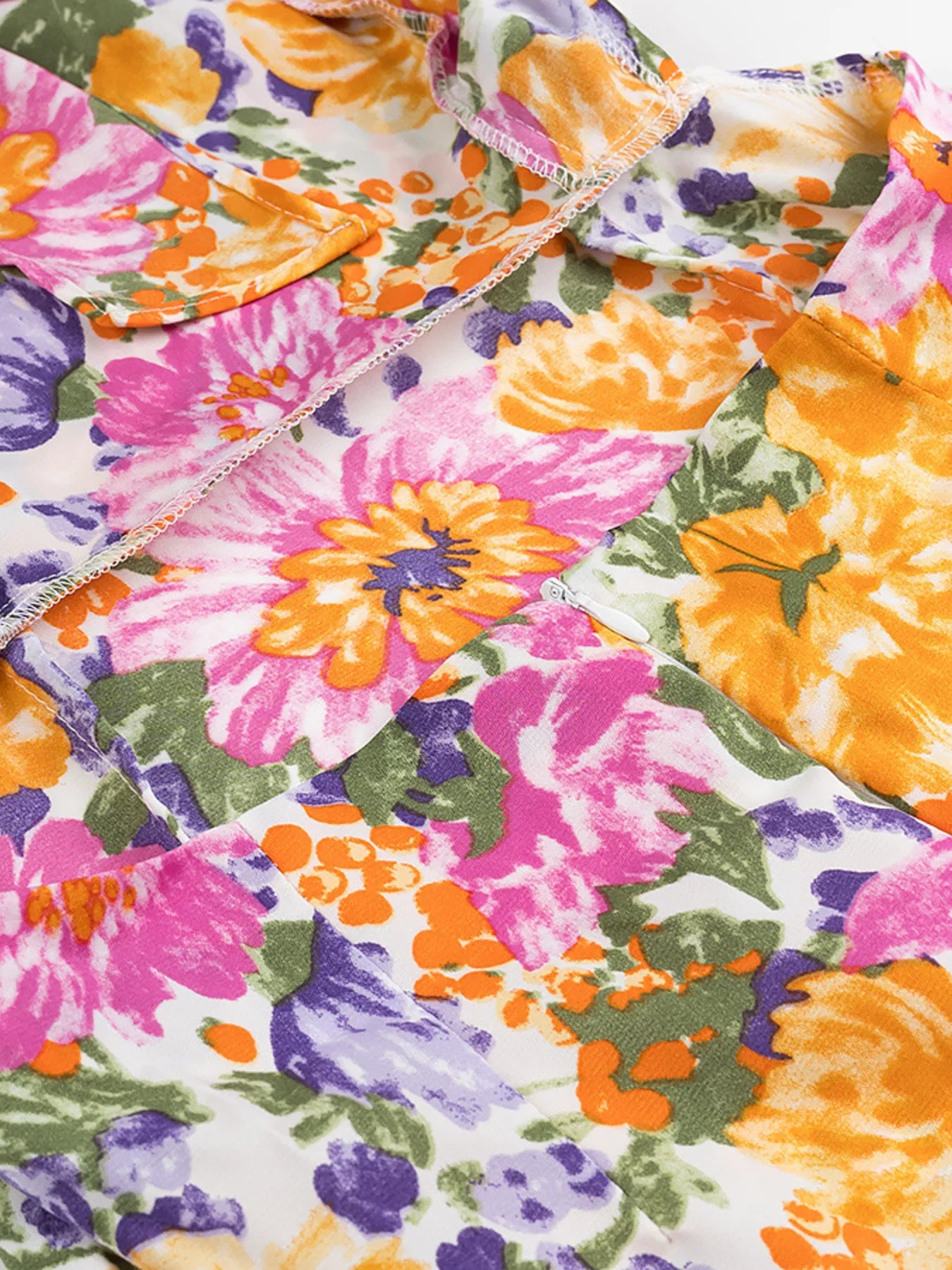 Floral Print Ruffled Midi Dress with Pockets - Smocked & Tiered.