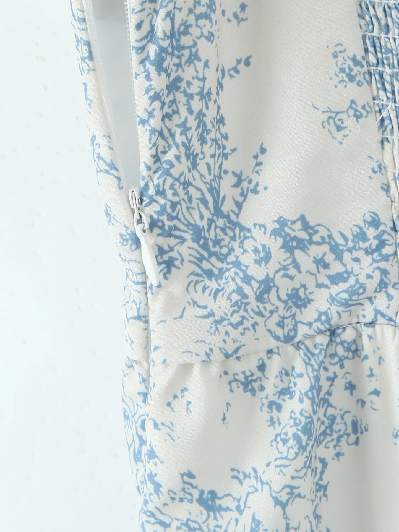 Floral Print Midi Cami Dress - Lace-Up & Ruched.