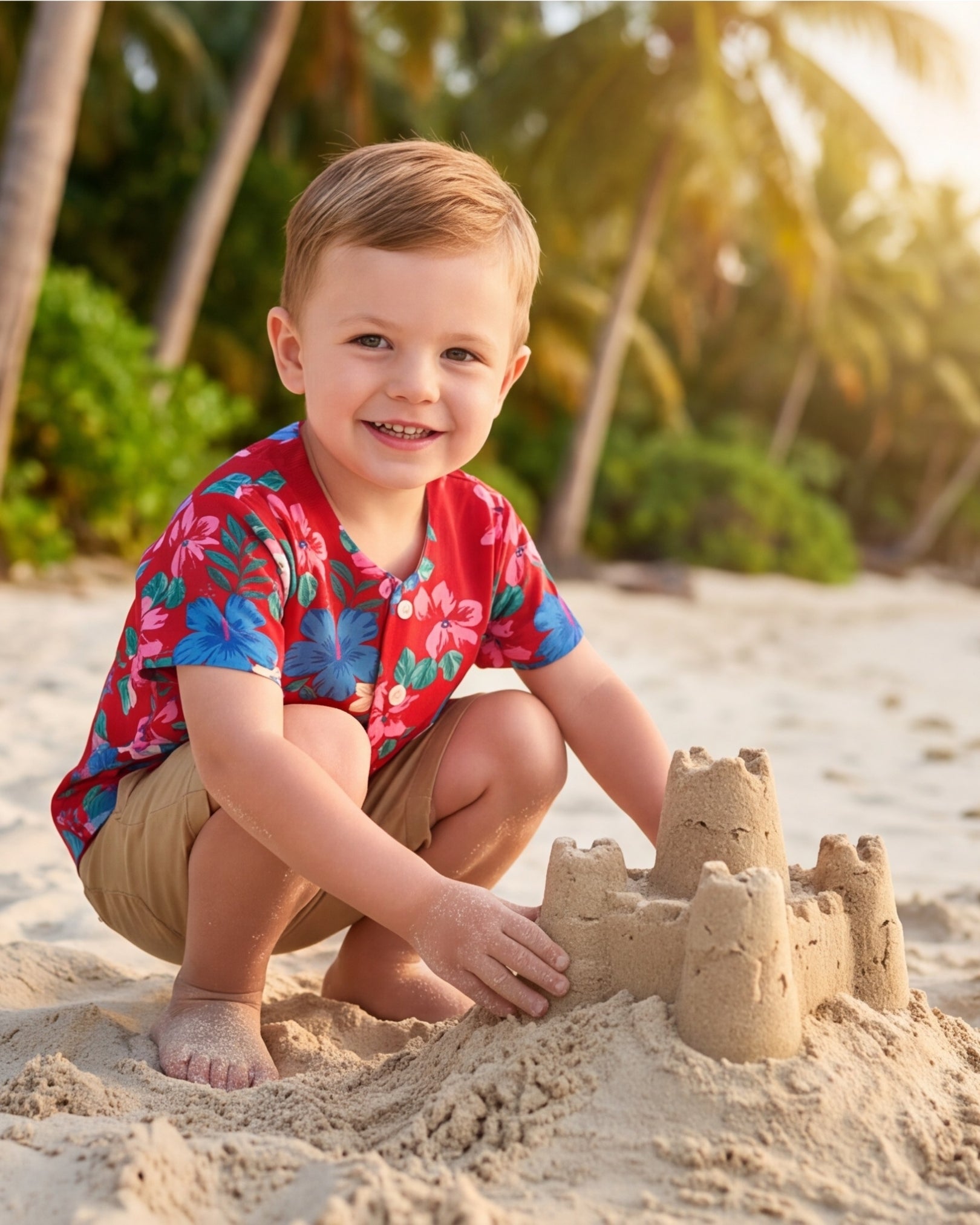 Childs Button Jersey - Island Florals