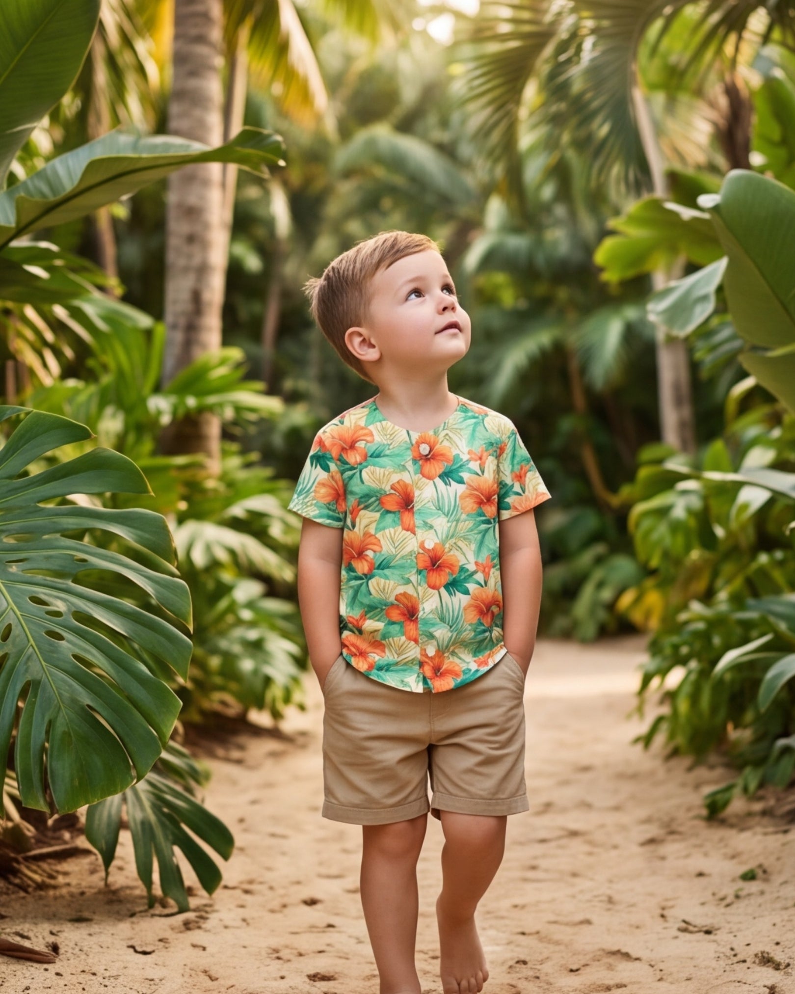 Childs Button Jersey - Sunrise Lagoon